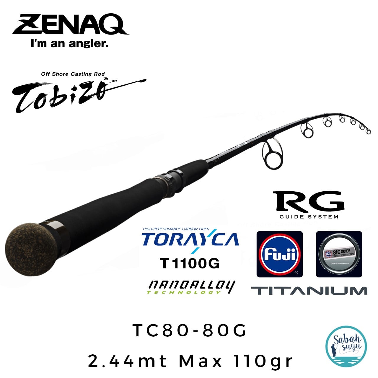 Zenaq Tobizo TC80-80G 244cm Max 110gr Offshore Casting Popping Kamış