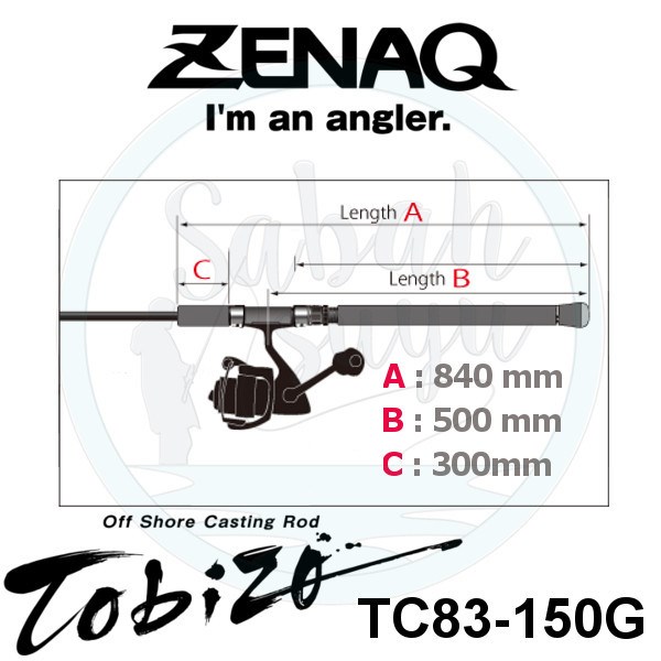 Zenaq Tobizo TC83-150G 252cm Max 180gr Offshore Casting Popping Kamış