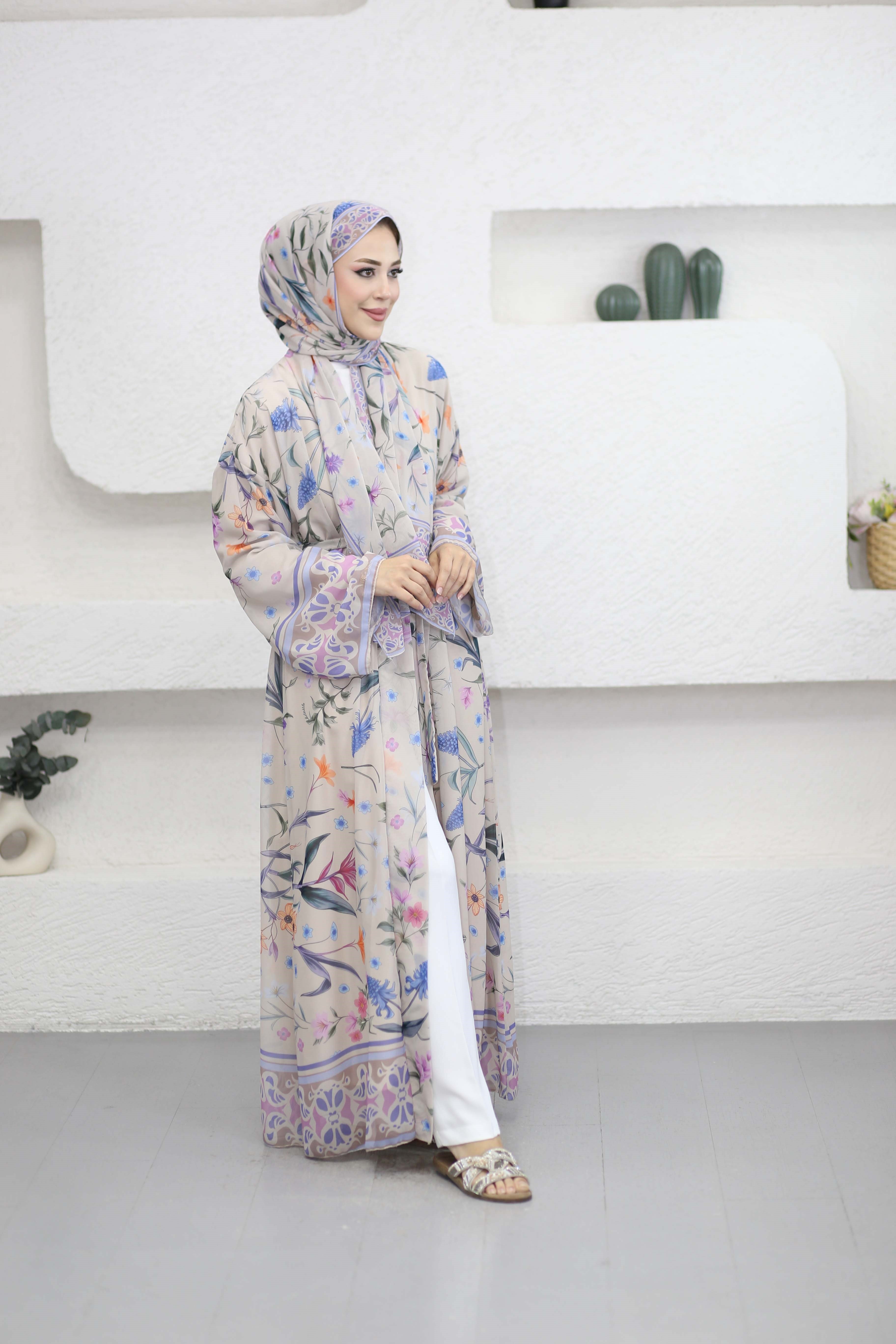 Dinala Abaya Bej 2906