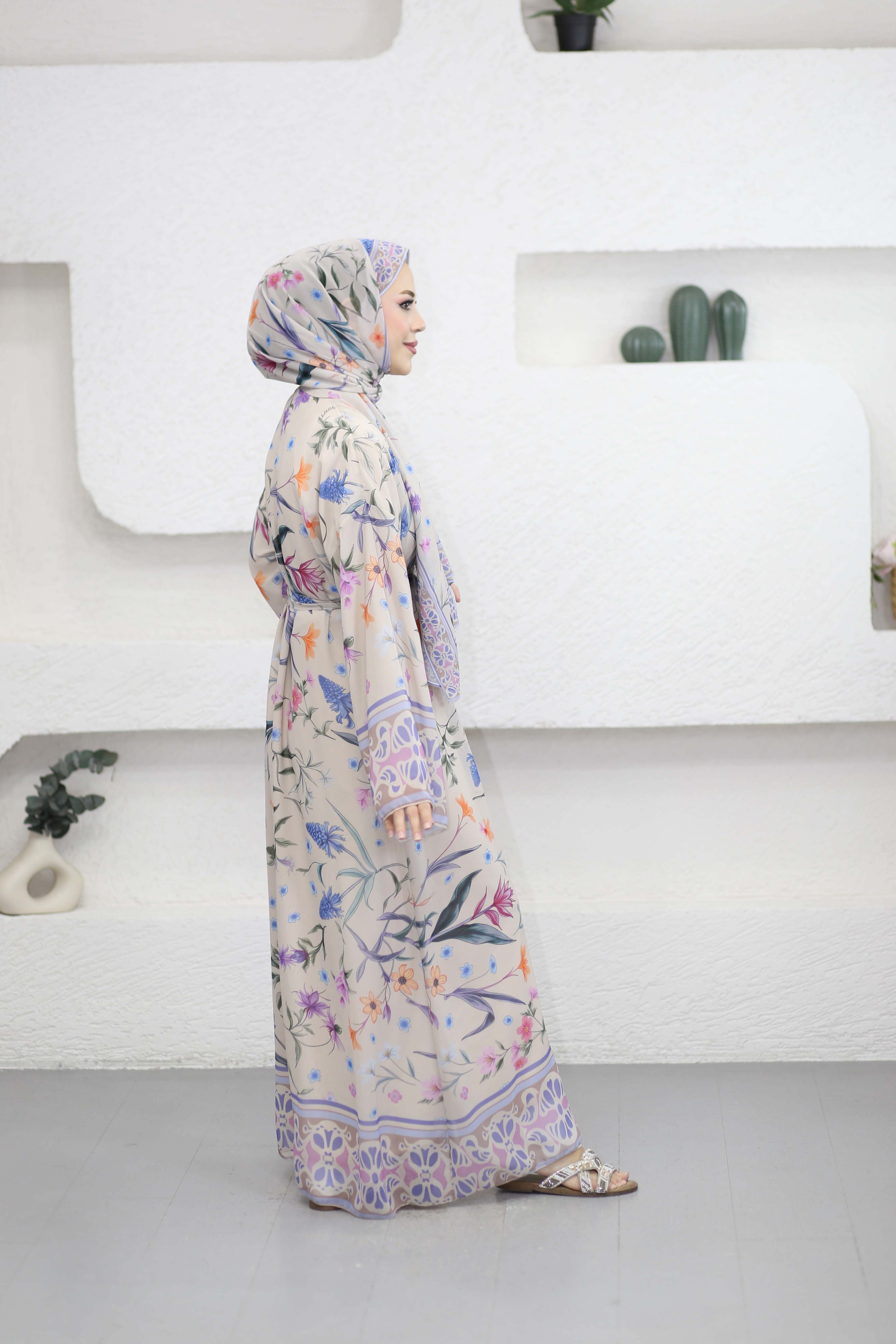Dinala Abaya Bej 2906