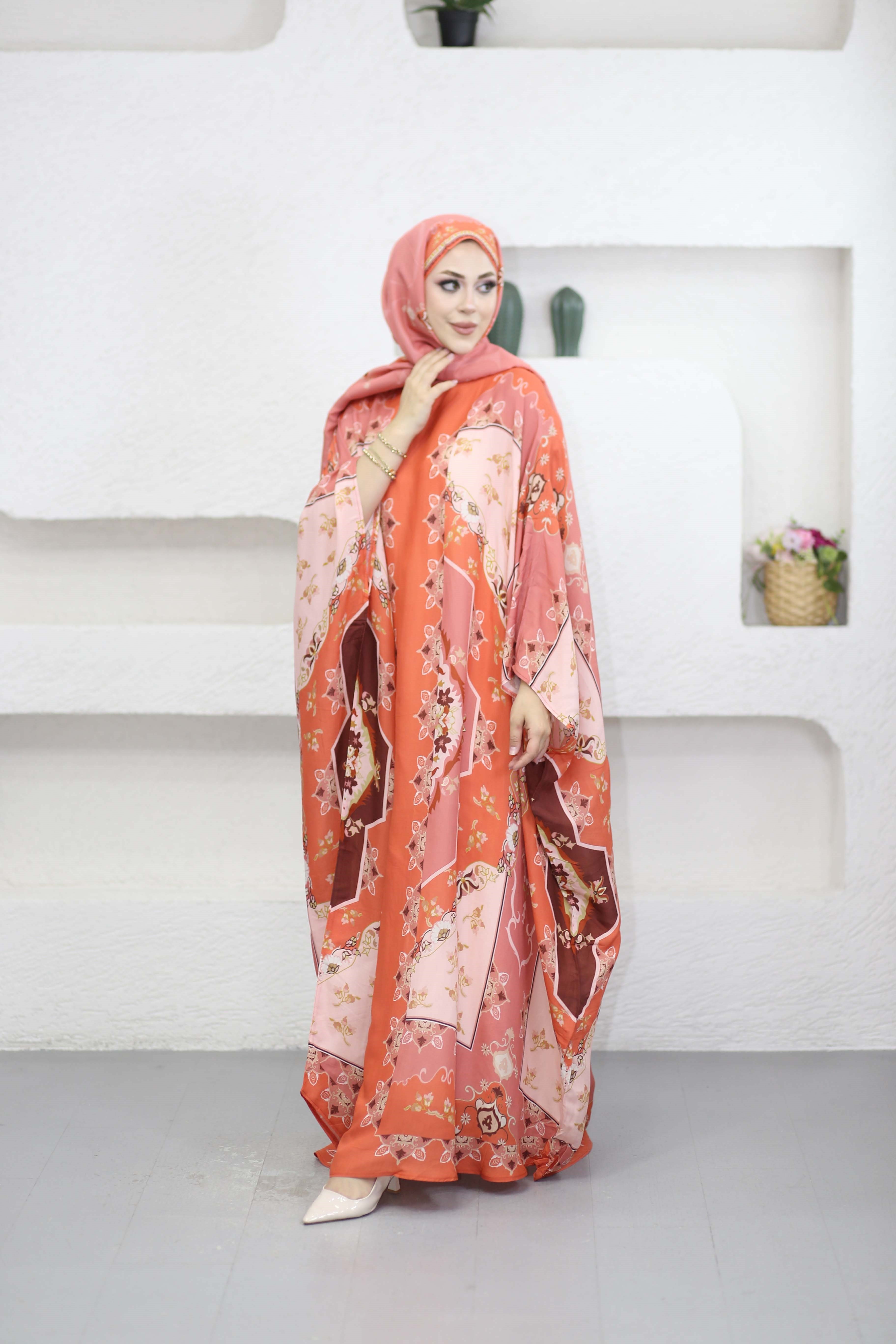 Maknesa Floş Kaftan Mercan 1558