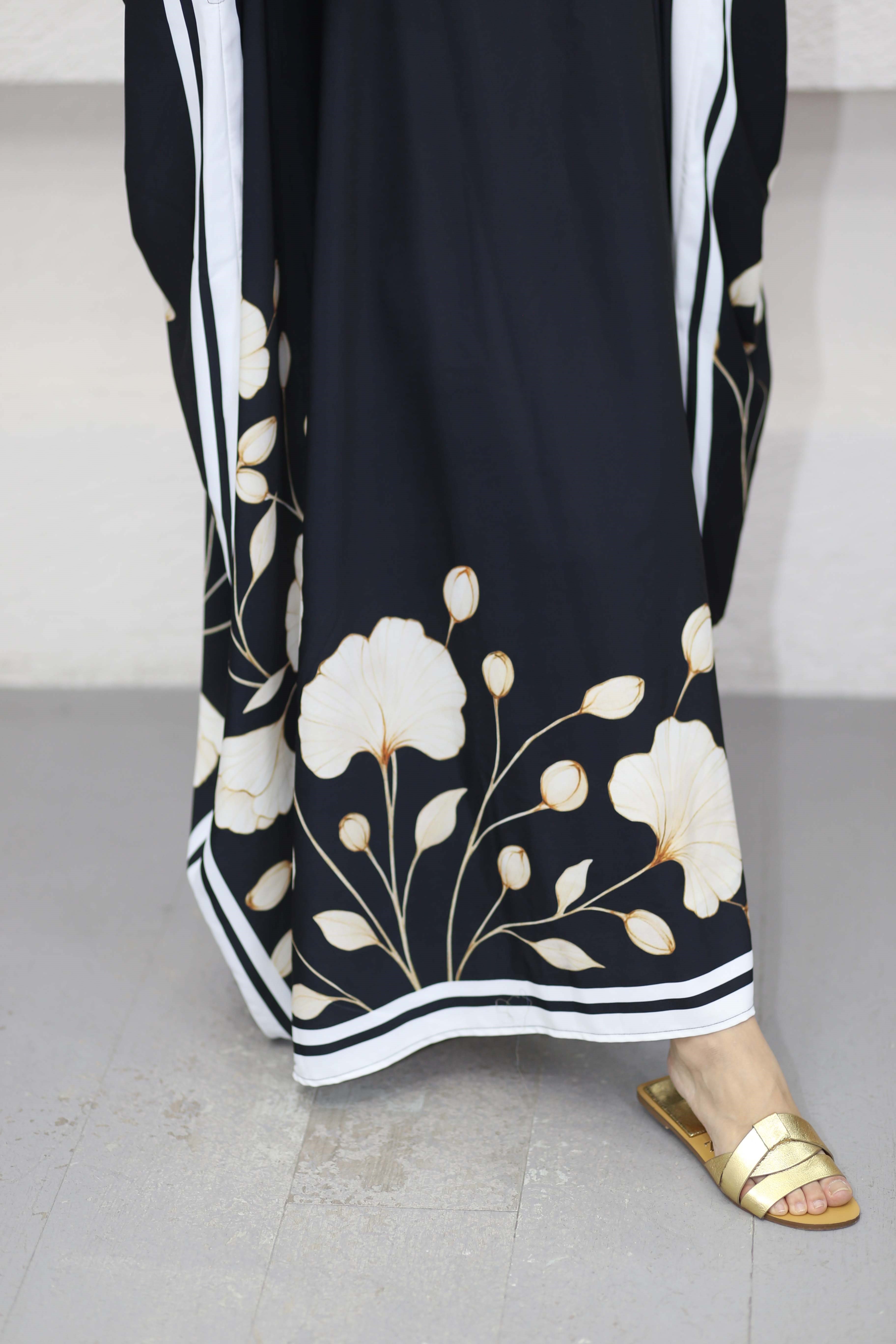 Melike Floş Kaftan Siyah 1359