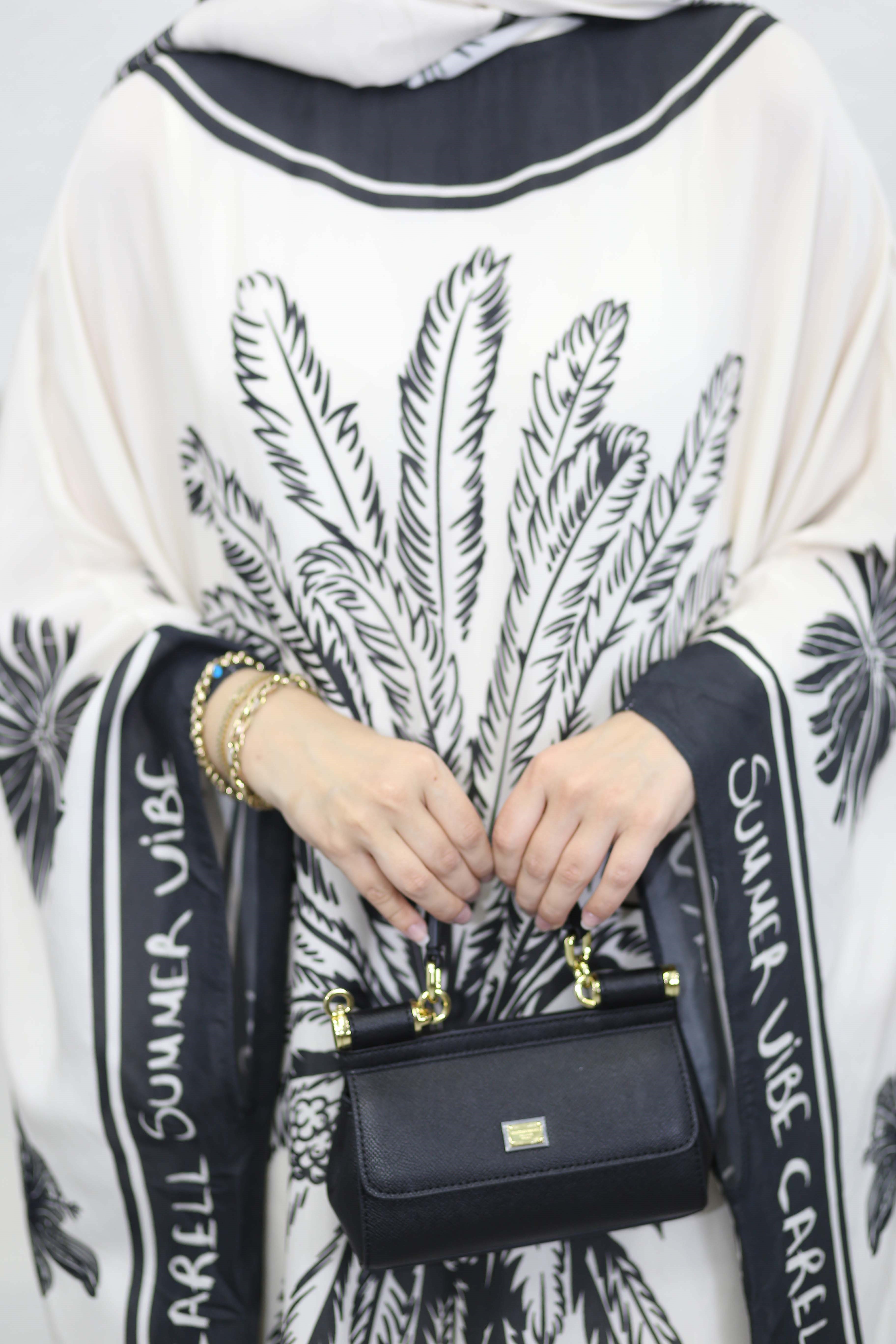 Noir Floş Kaftan Krem 1558
