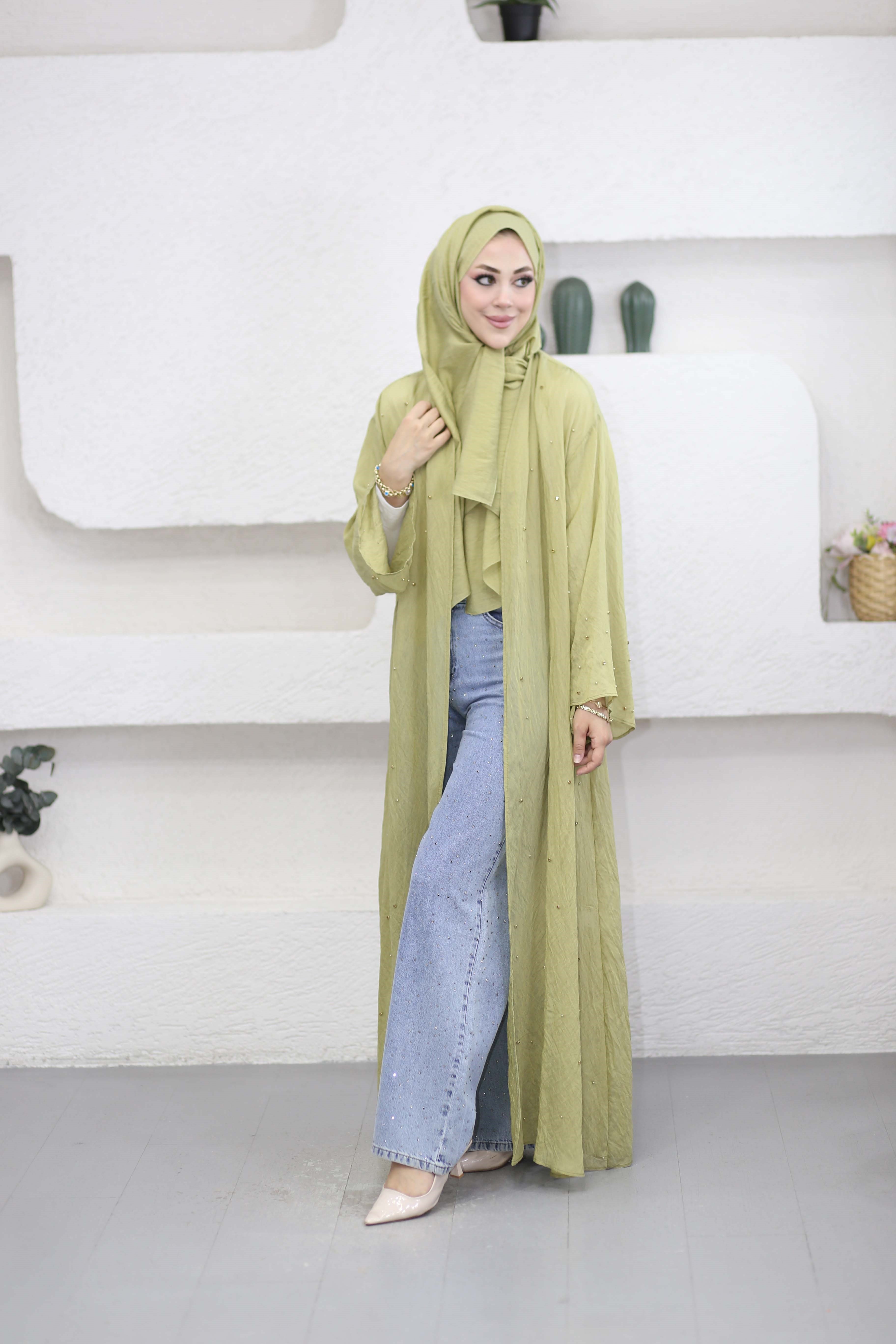 Peri Abaya Yeşil 26130