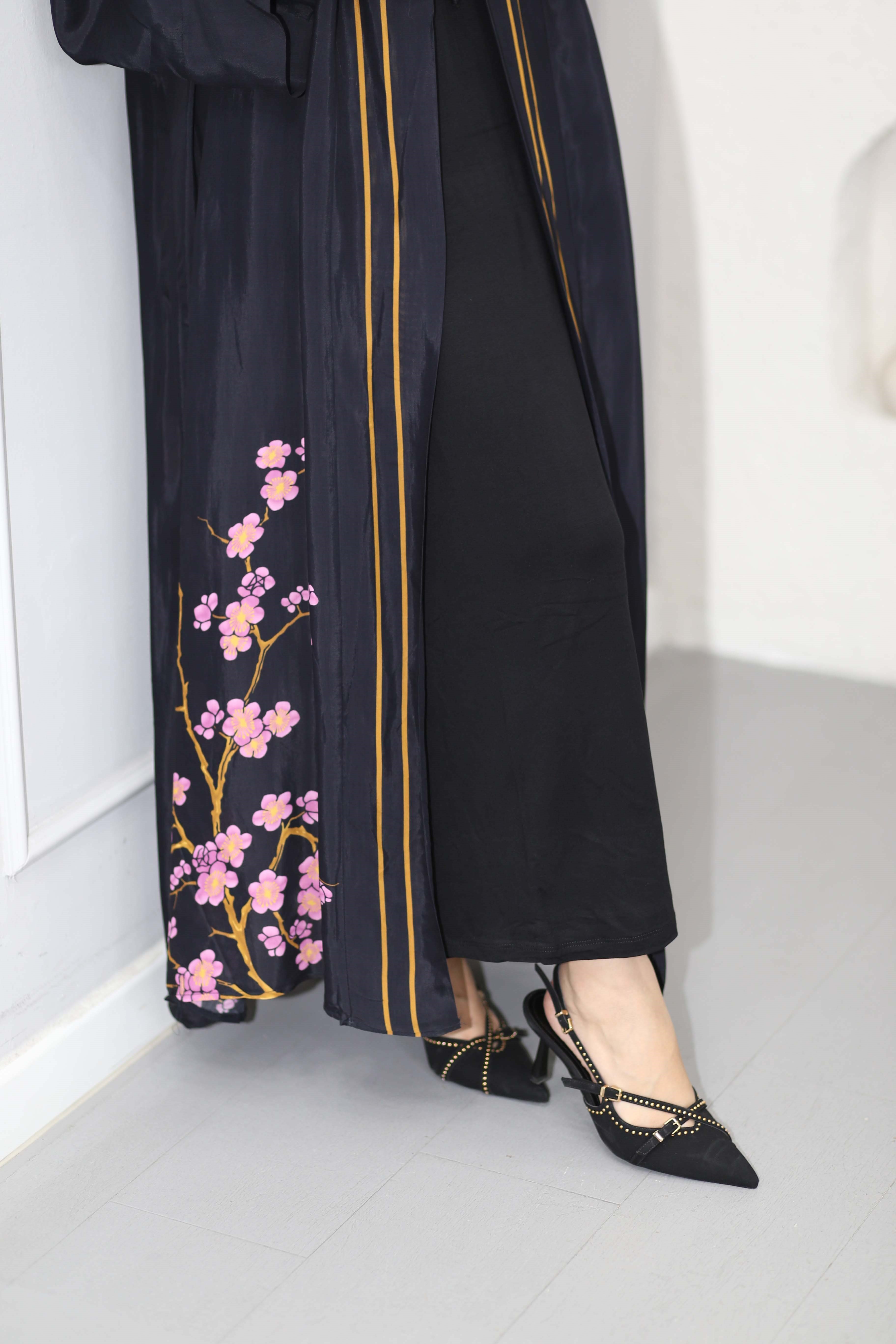 Bloomera Floş Abaya Siyah 8917