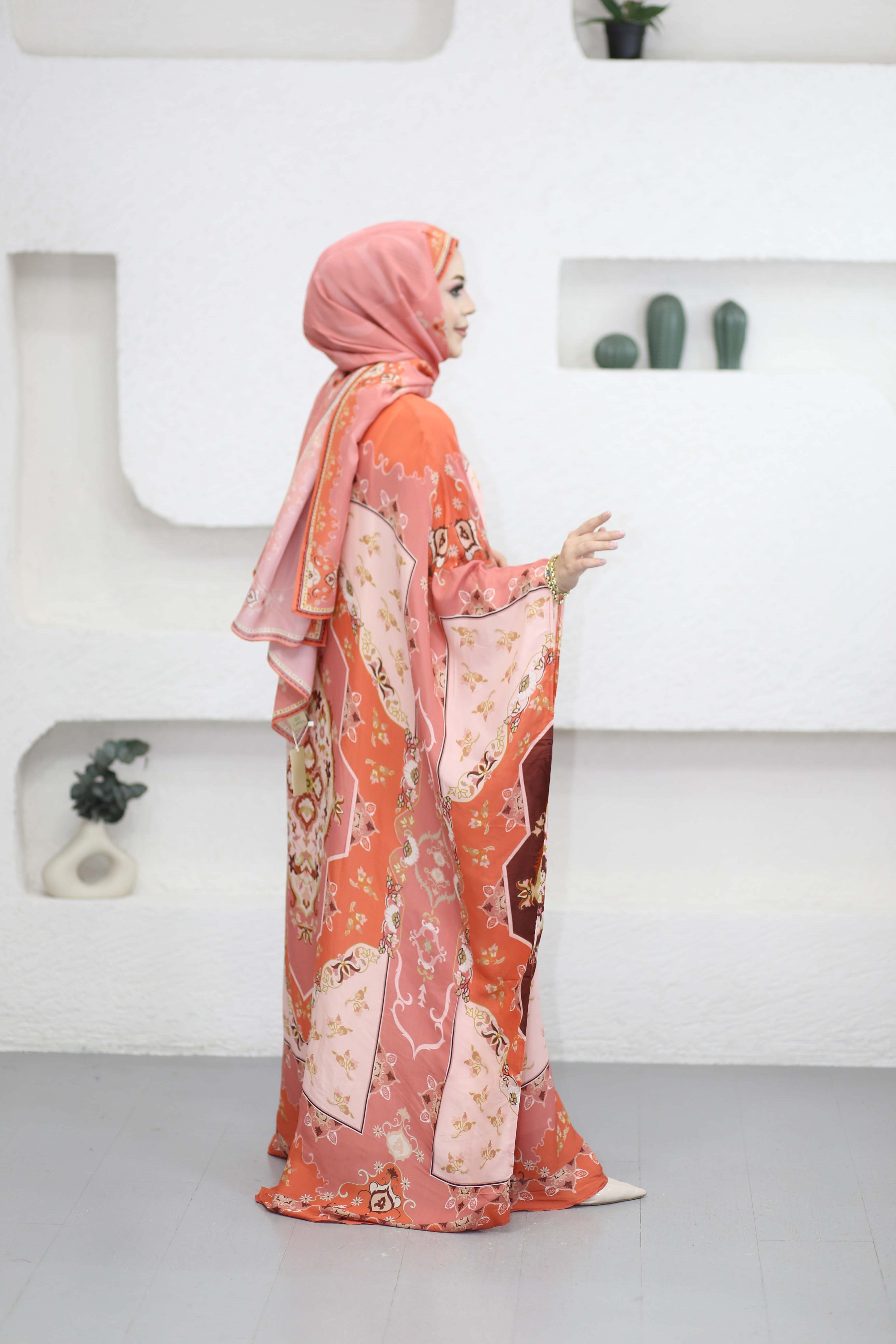 Maknesa Floş Kaftan Mercan 1558