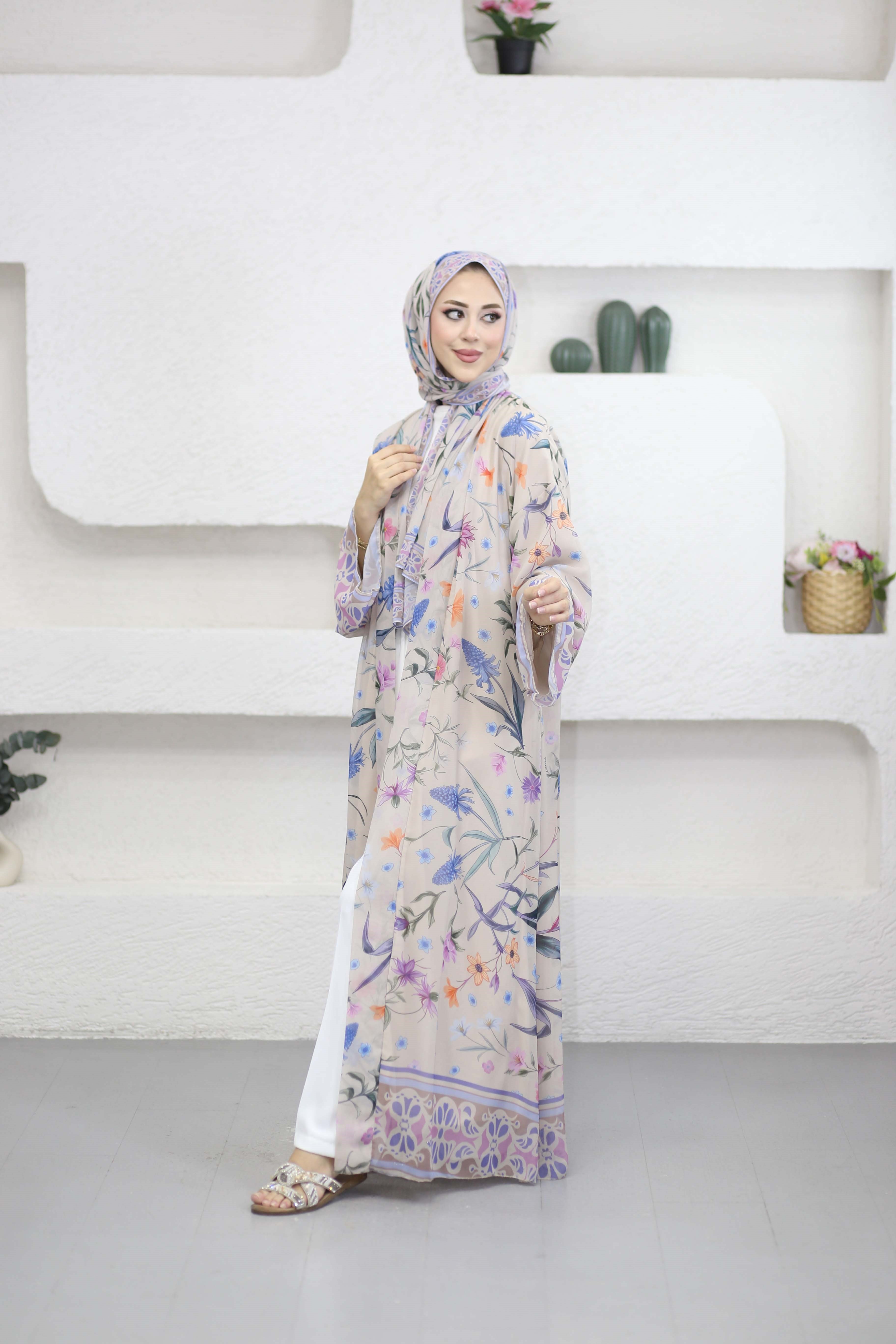 Dinala Abaya Bej 2906