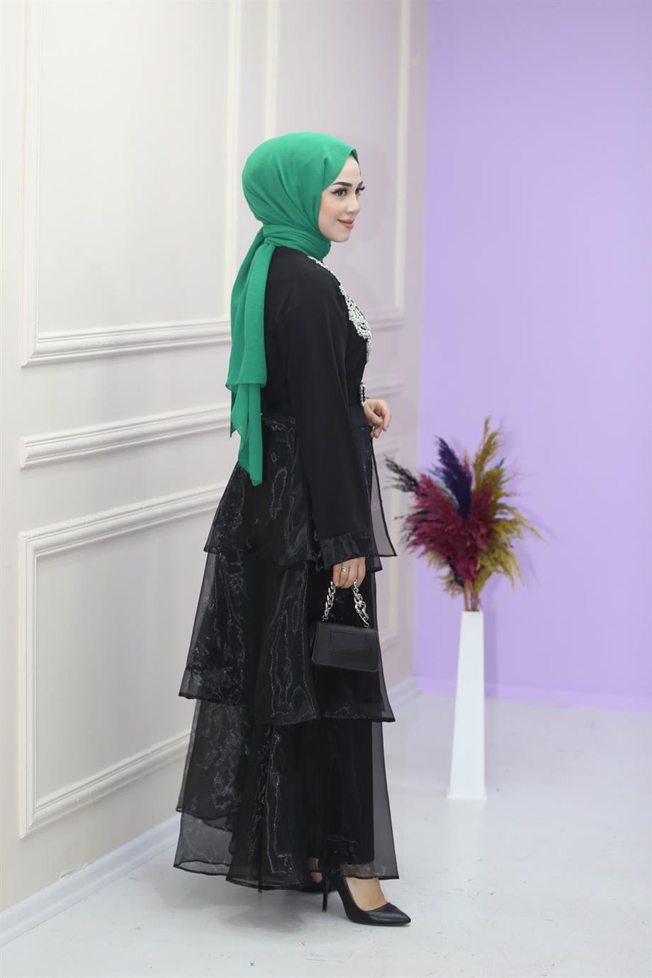 Bihter Abaya Siyah 6028