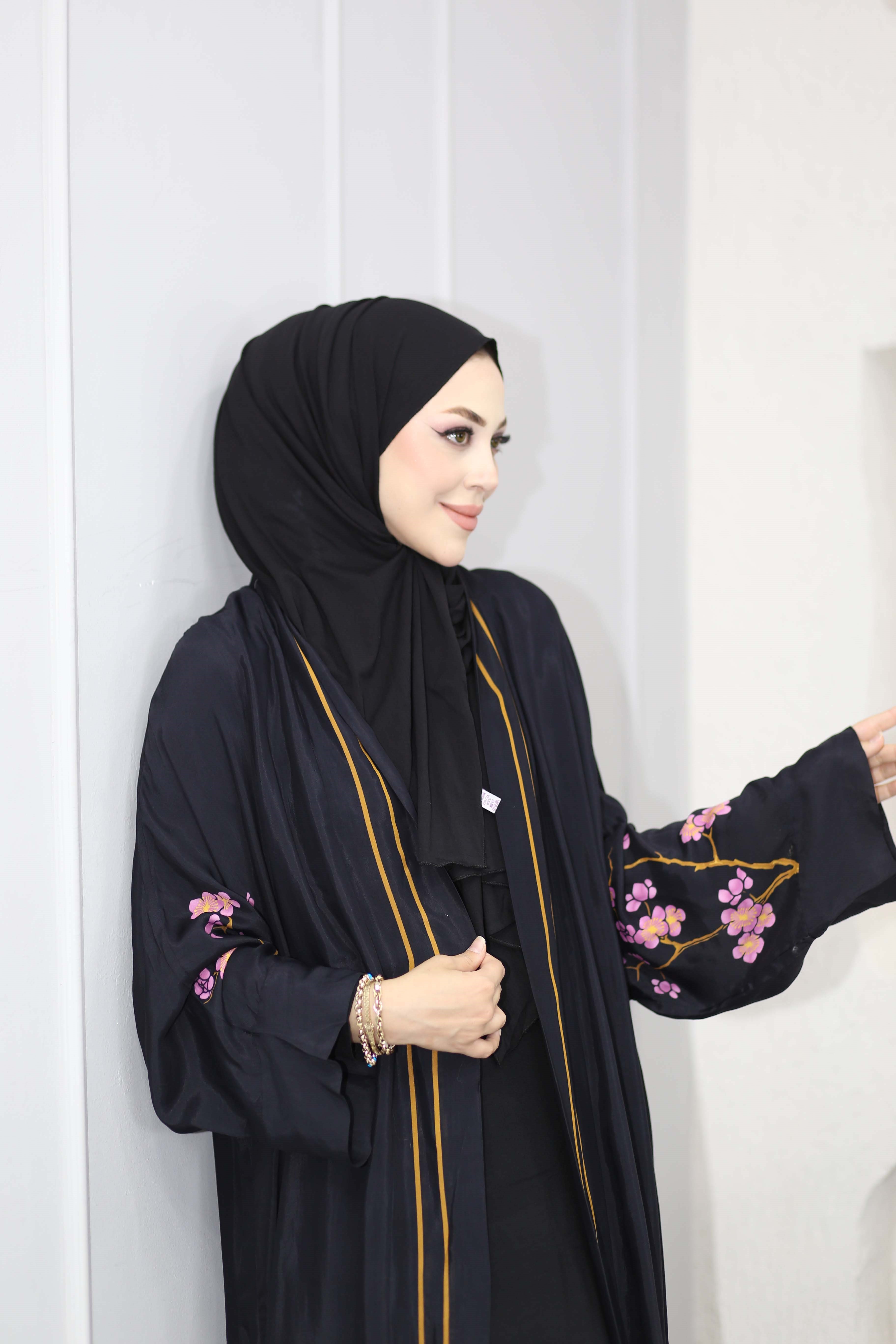 Bloomera Floş Abaya Siyah 8917