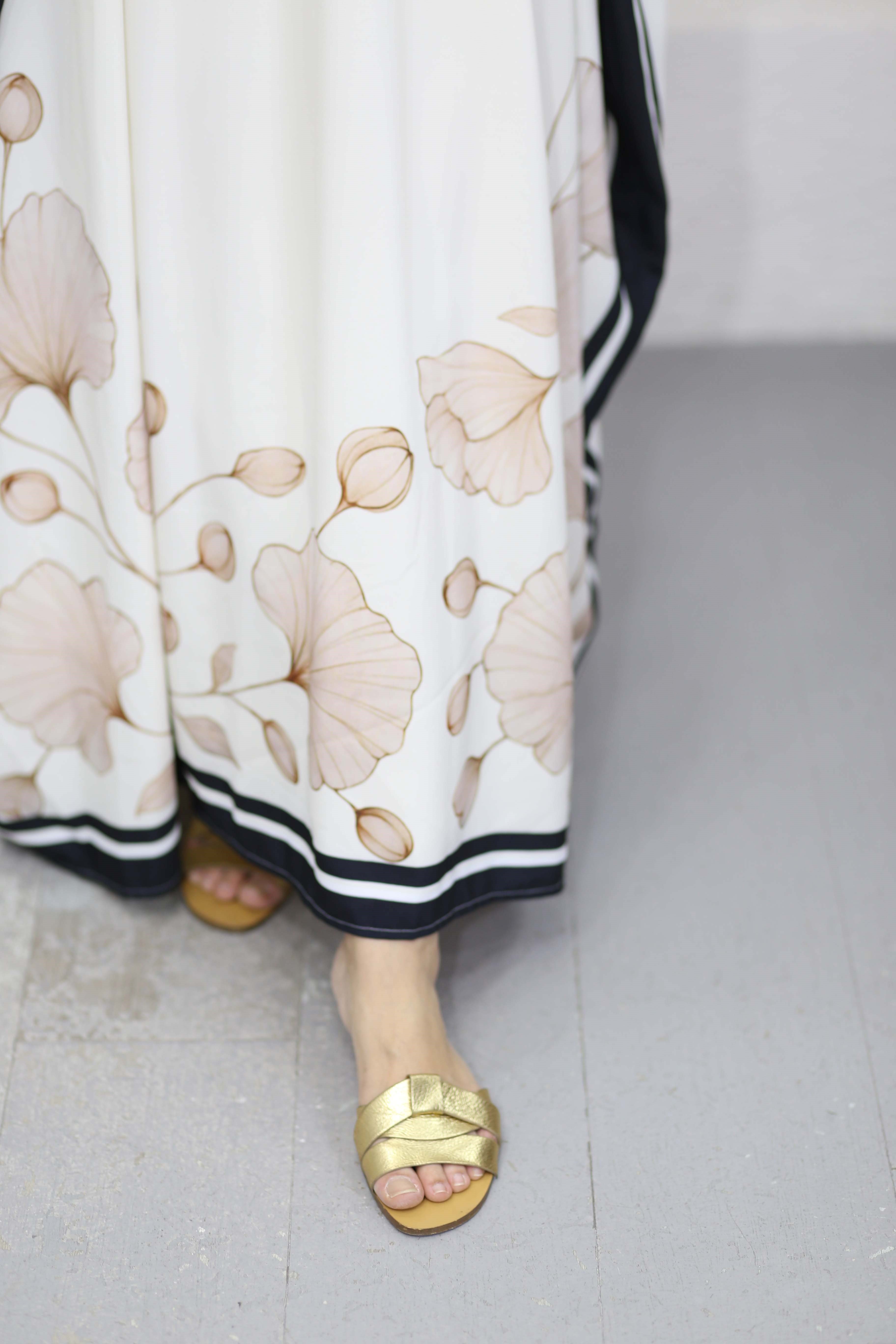 Melike Floş Kaftan Krem 1359