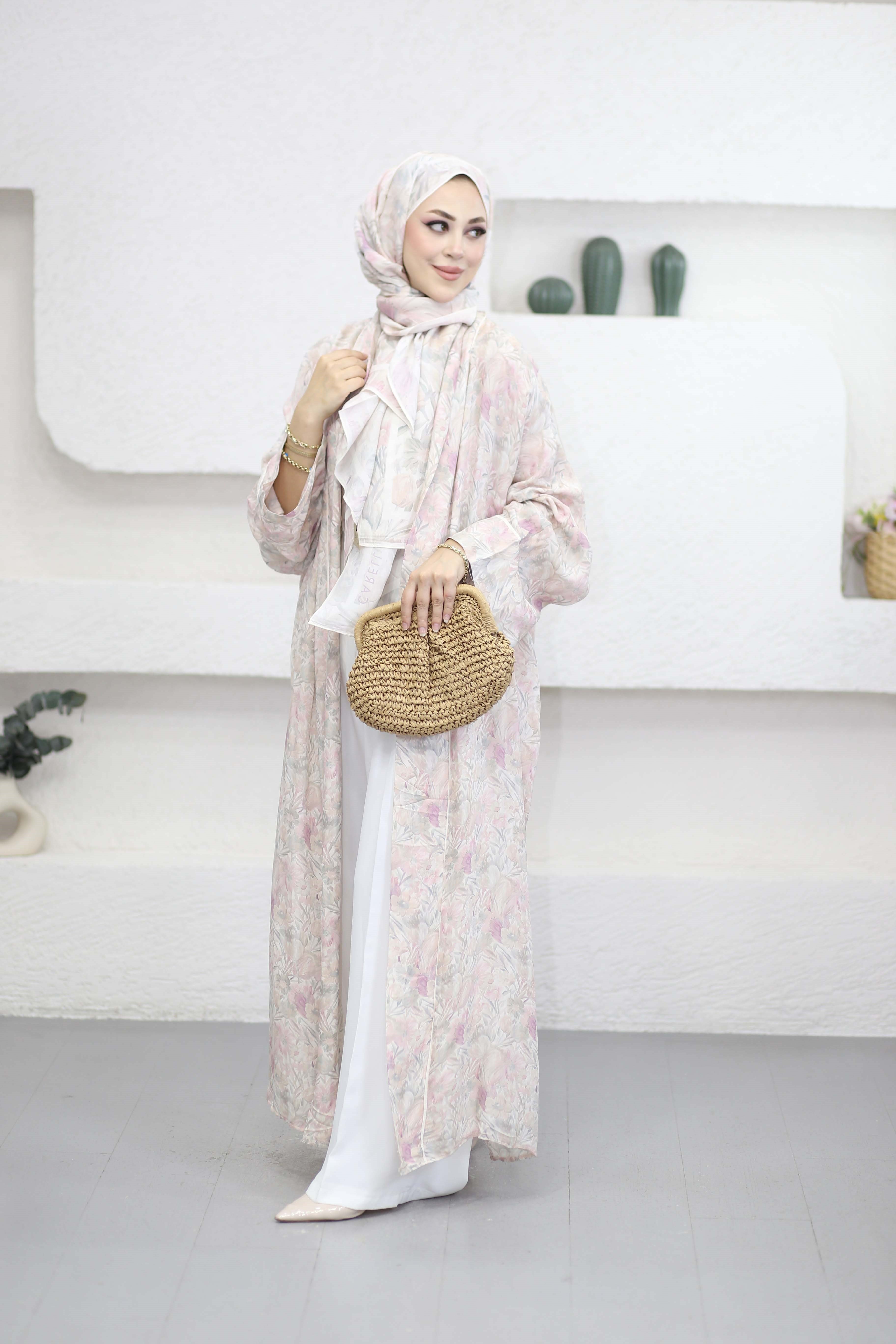 Rosin Floş Abaya Pembe 9471