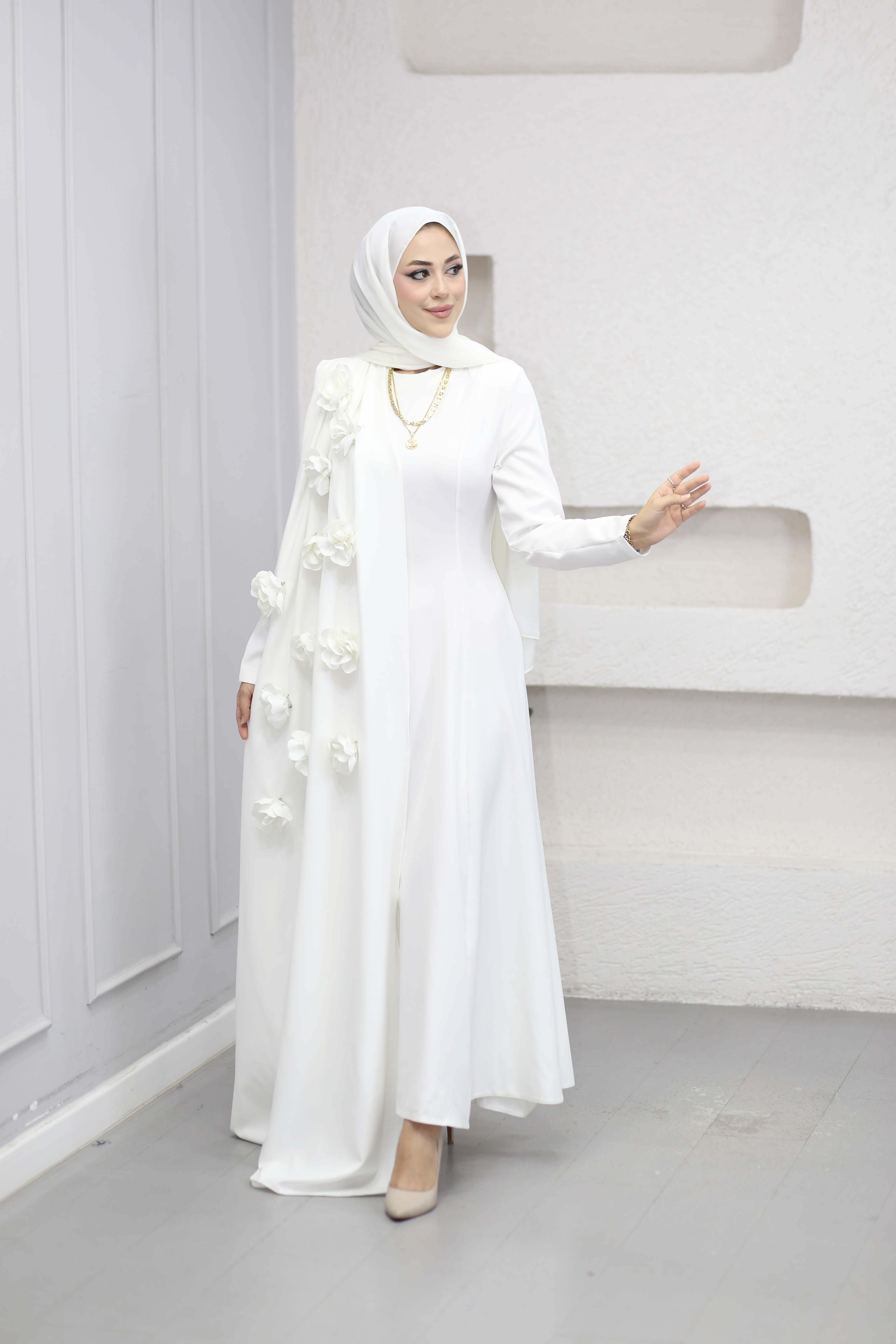 Rosa Elbise Beyaz 8331