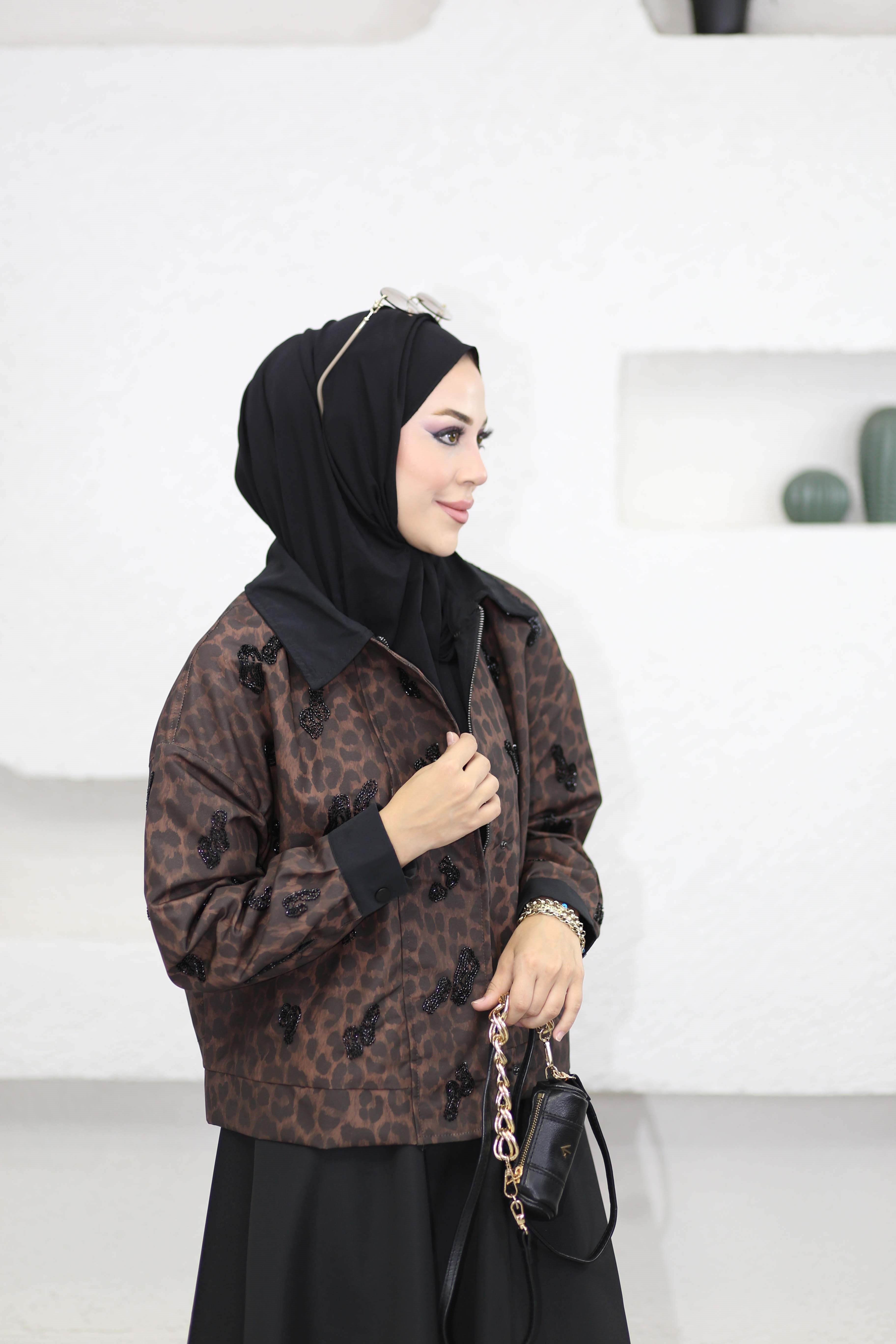 Leopar Desen Nakışlı Ceket Leopar Desen 37664