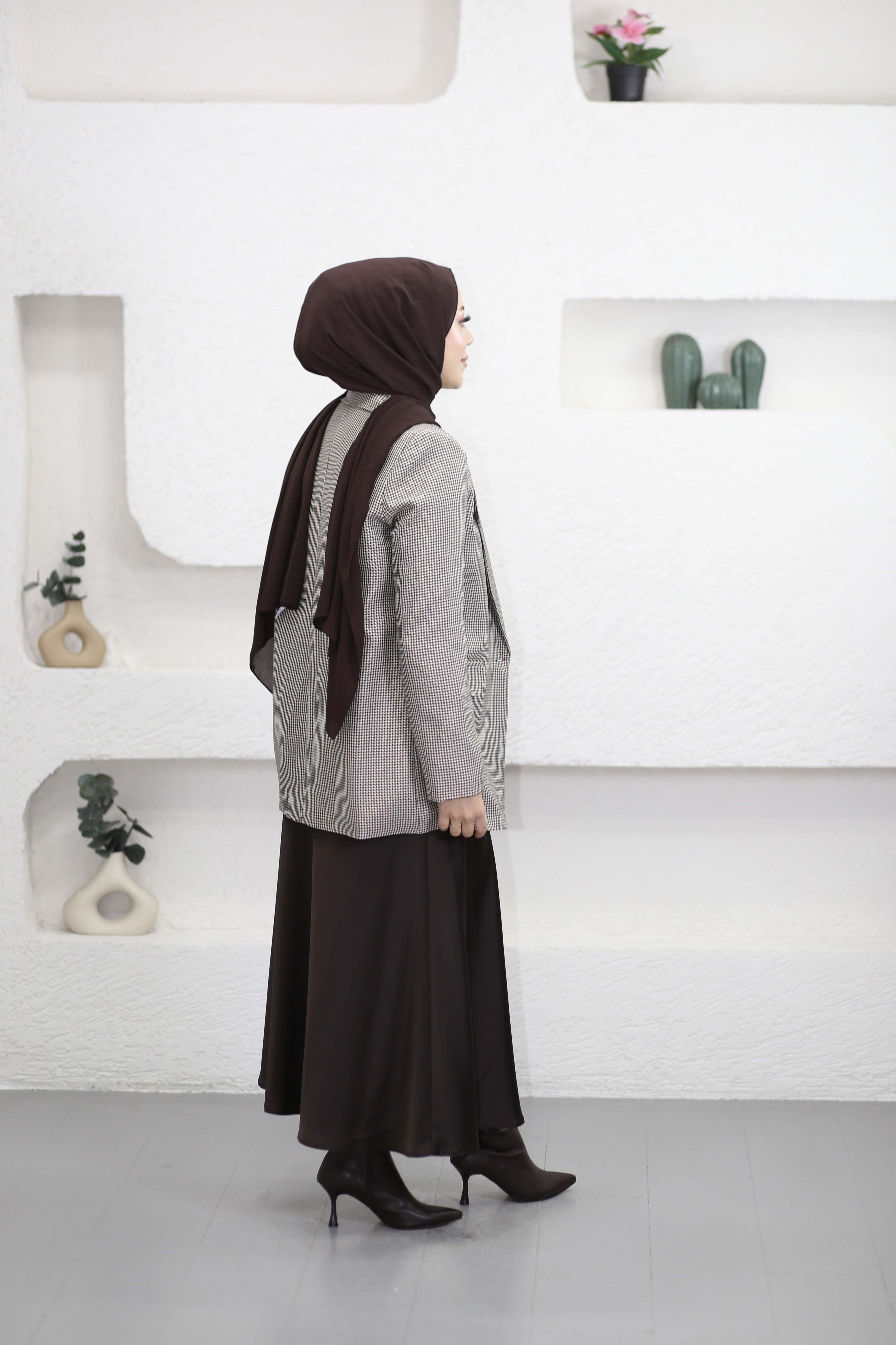 Mono Yaka Tek Düğme Ceket Bej 1153