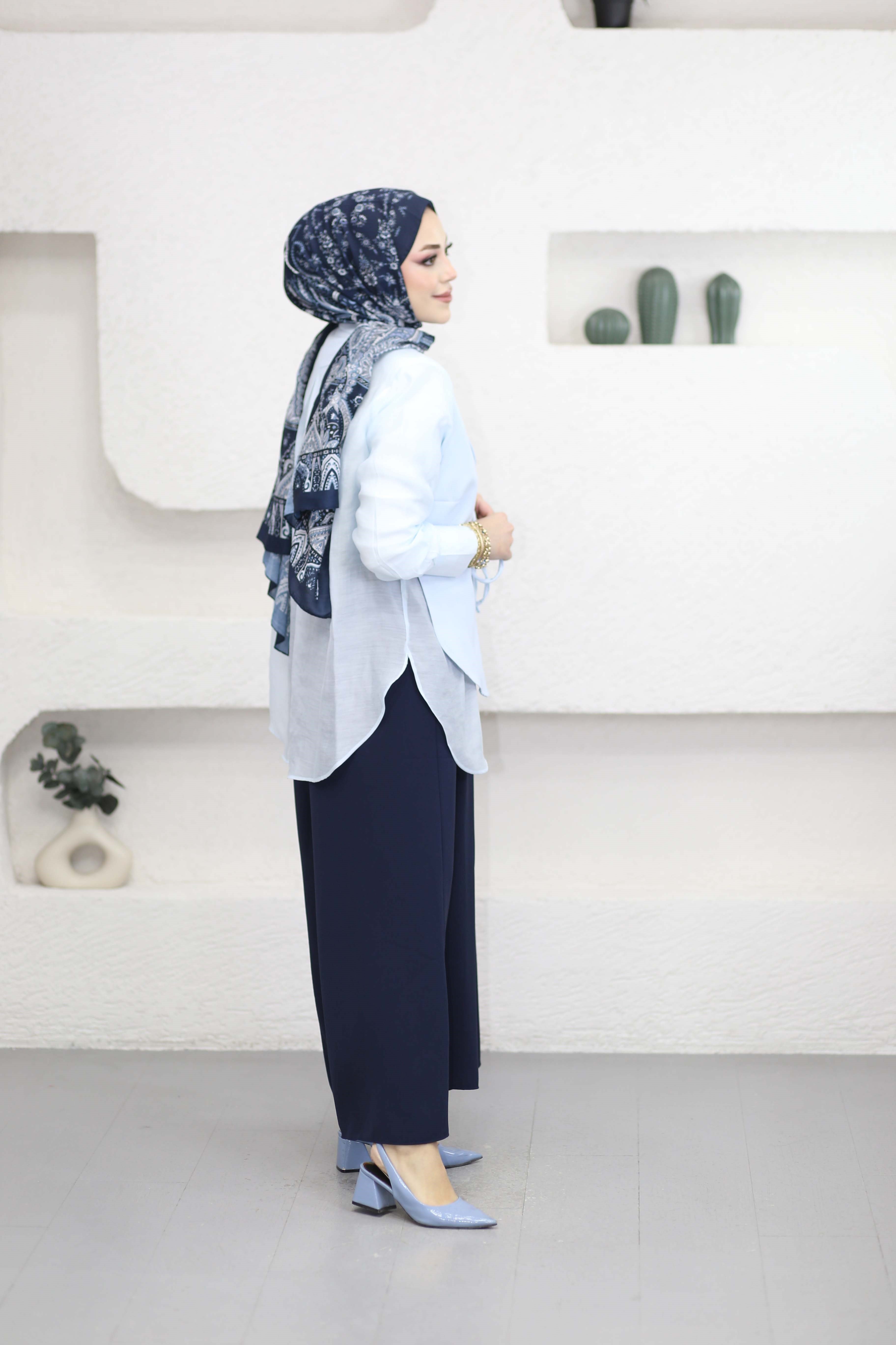 Şifon Detaylı Ceket Bebe Mavi 1269