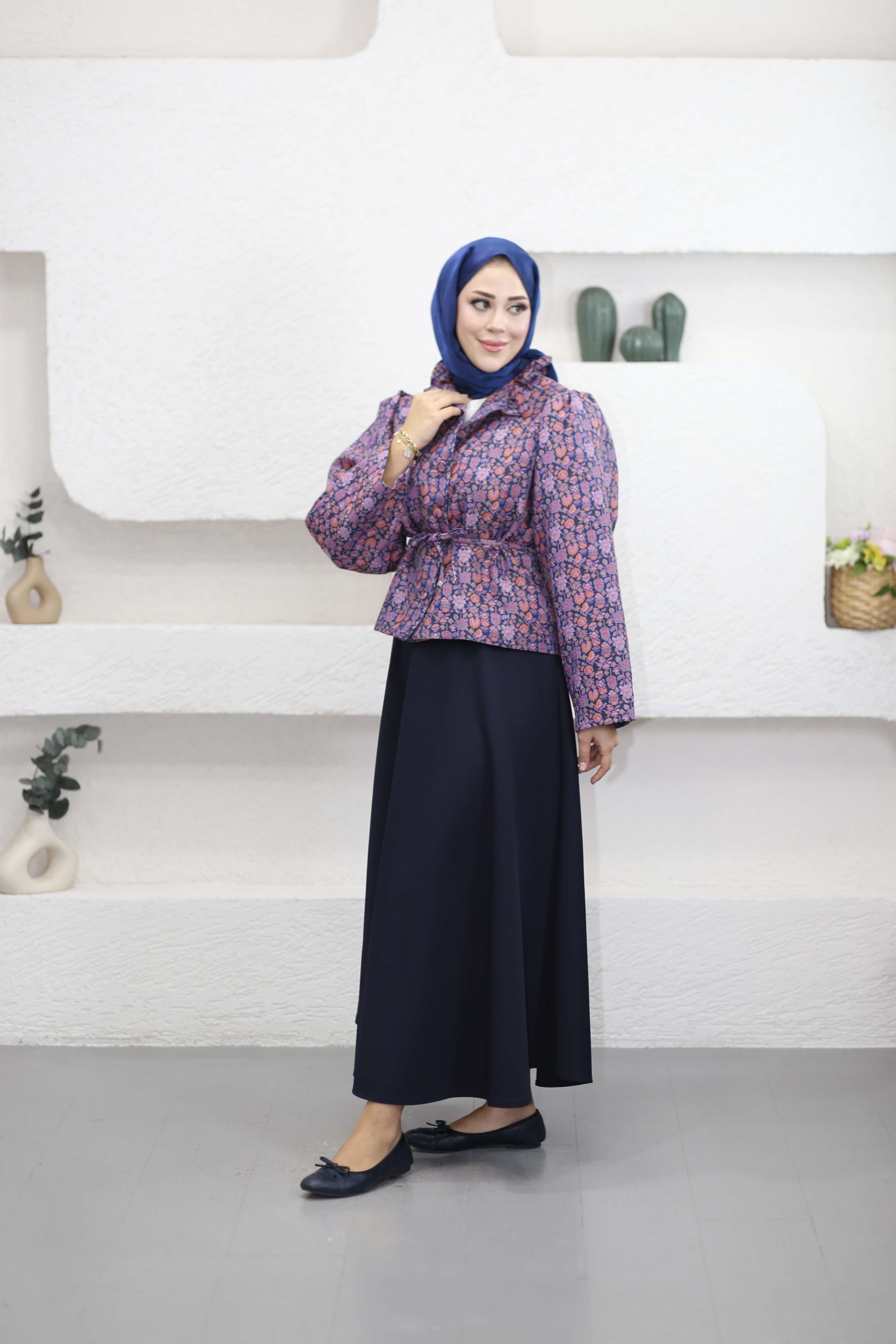 Velin Jakar Ceket Lila 8022
