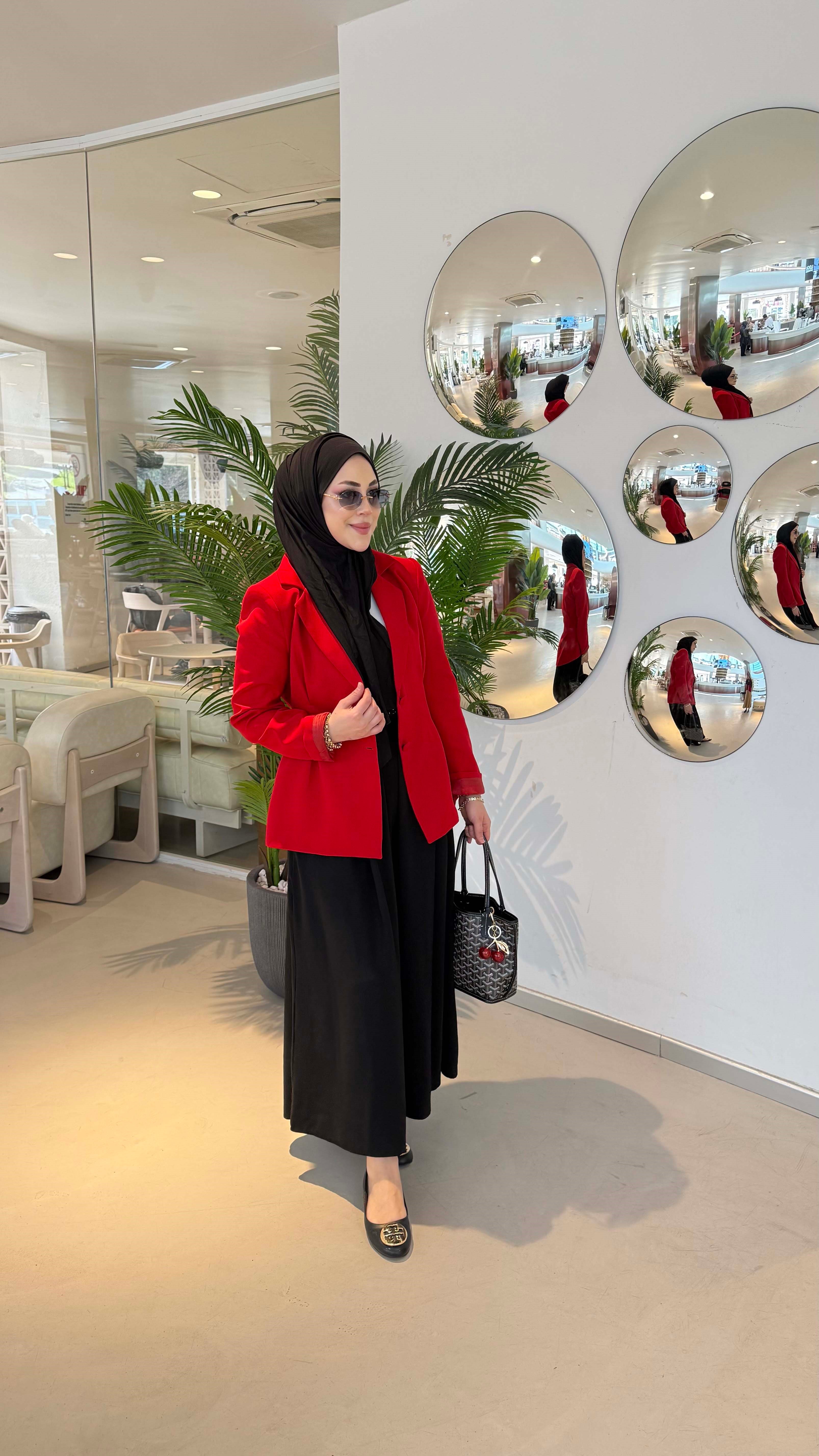 Pensli Blazer Ceket Kırmızı 6048