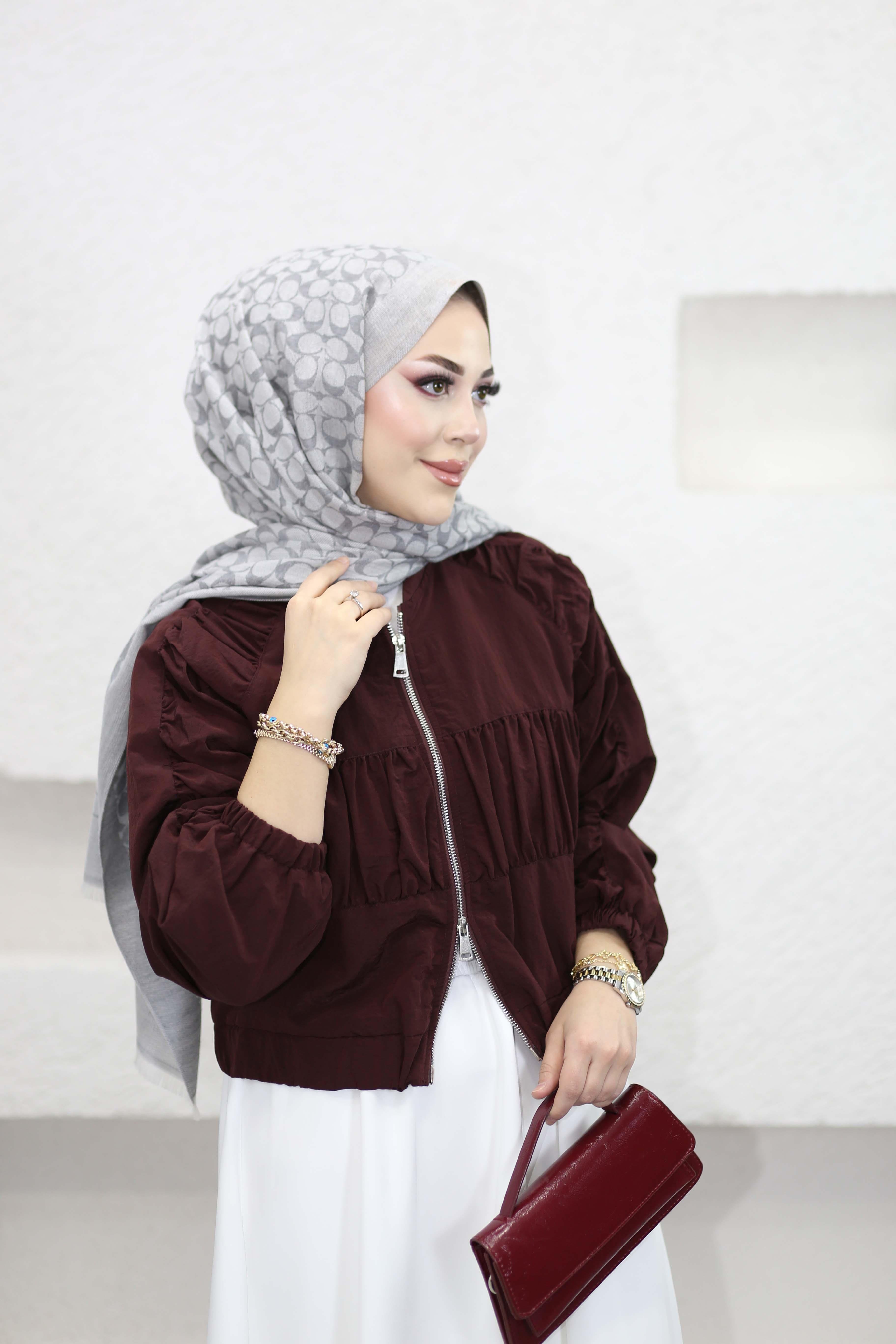 Fermuarlı Kat Ceket Bordo 422