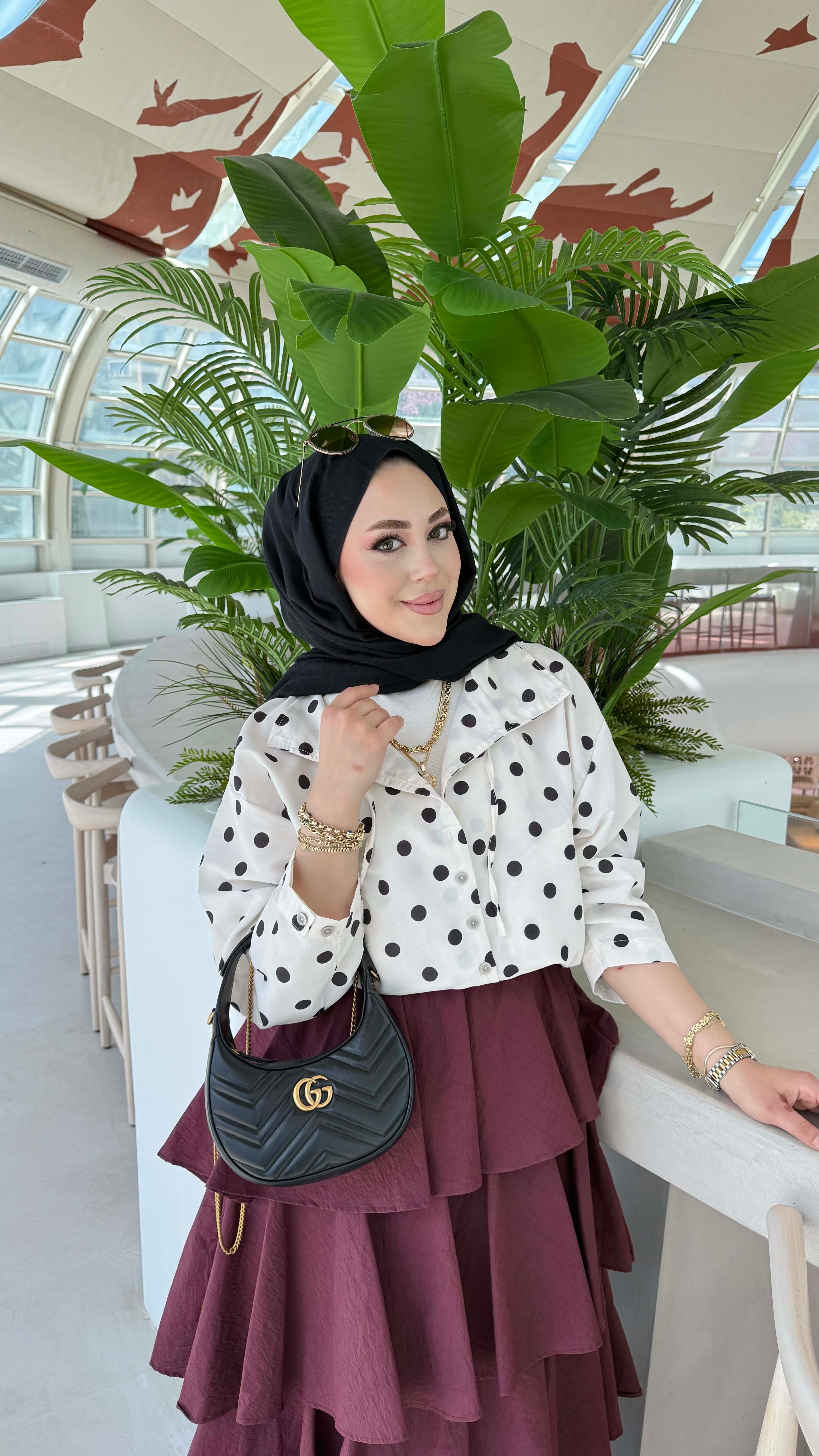 Puantiye Baskılı Ceket Ekru 23026