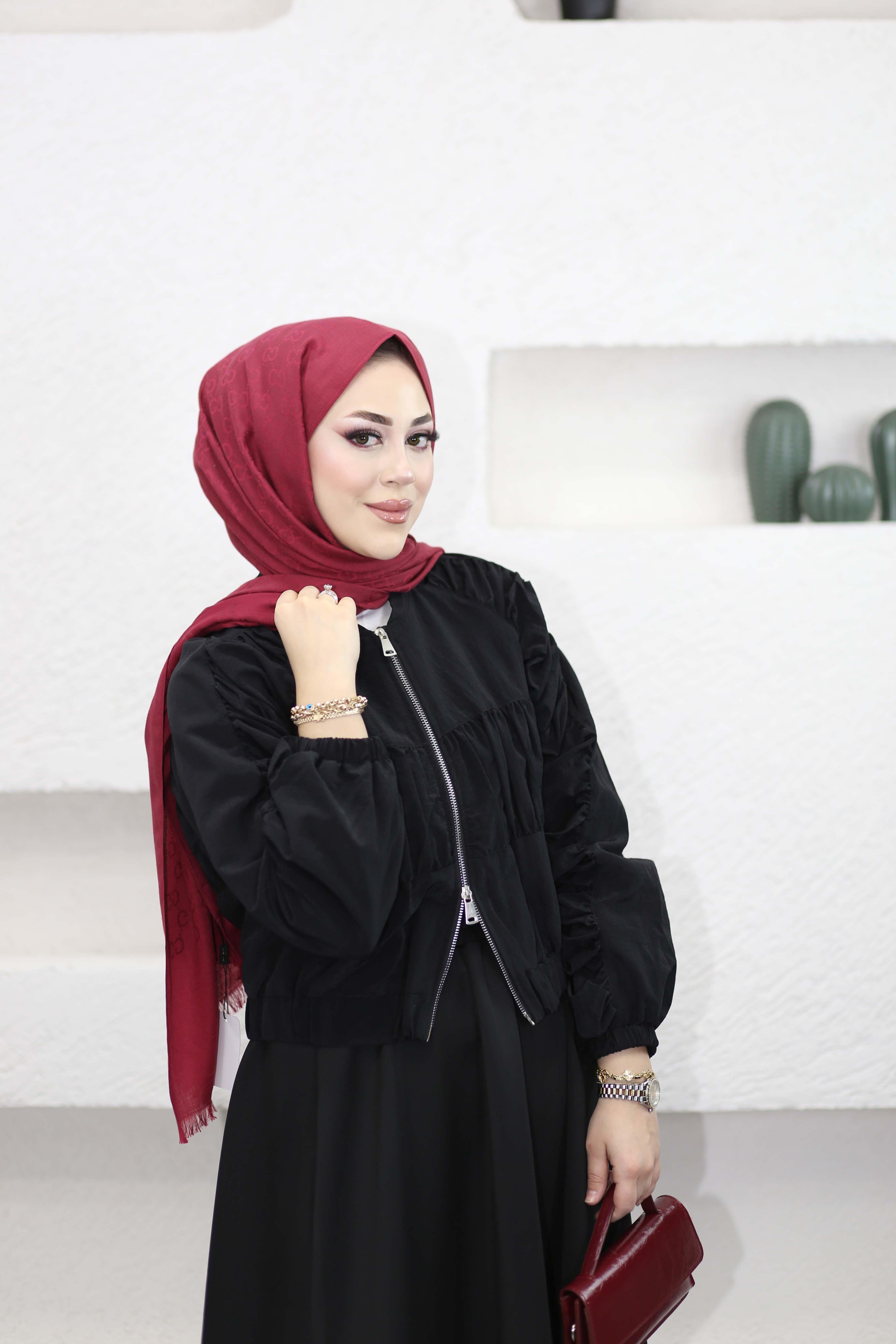 Fermuarlı Kat Ceket Siyah 422