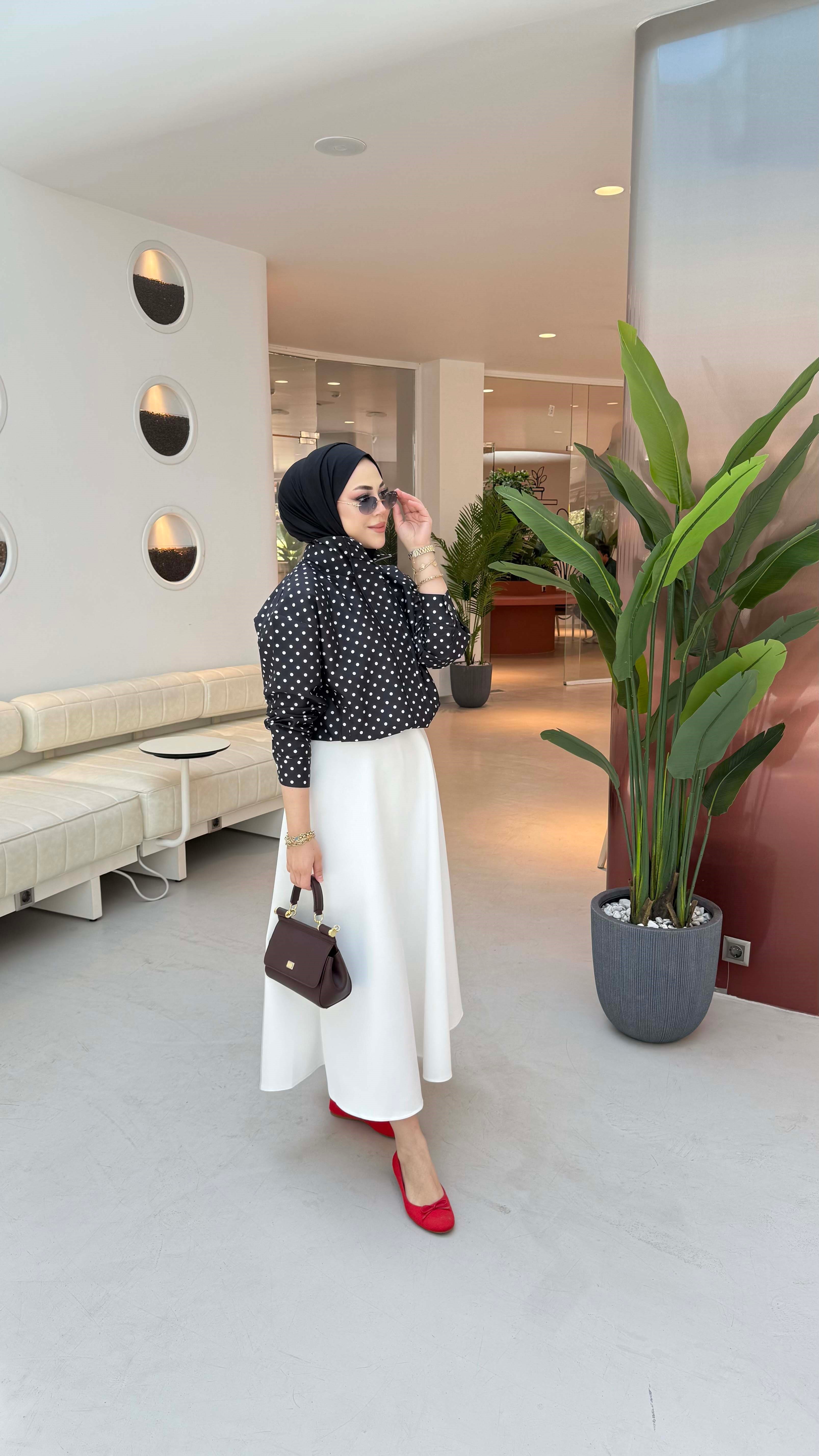 Puantiye Desenli Ceket Siyah 3400