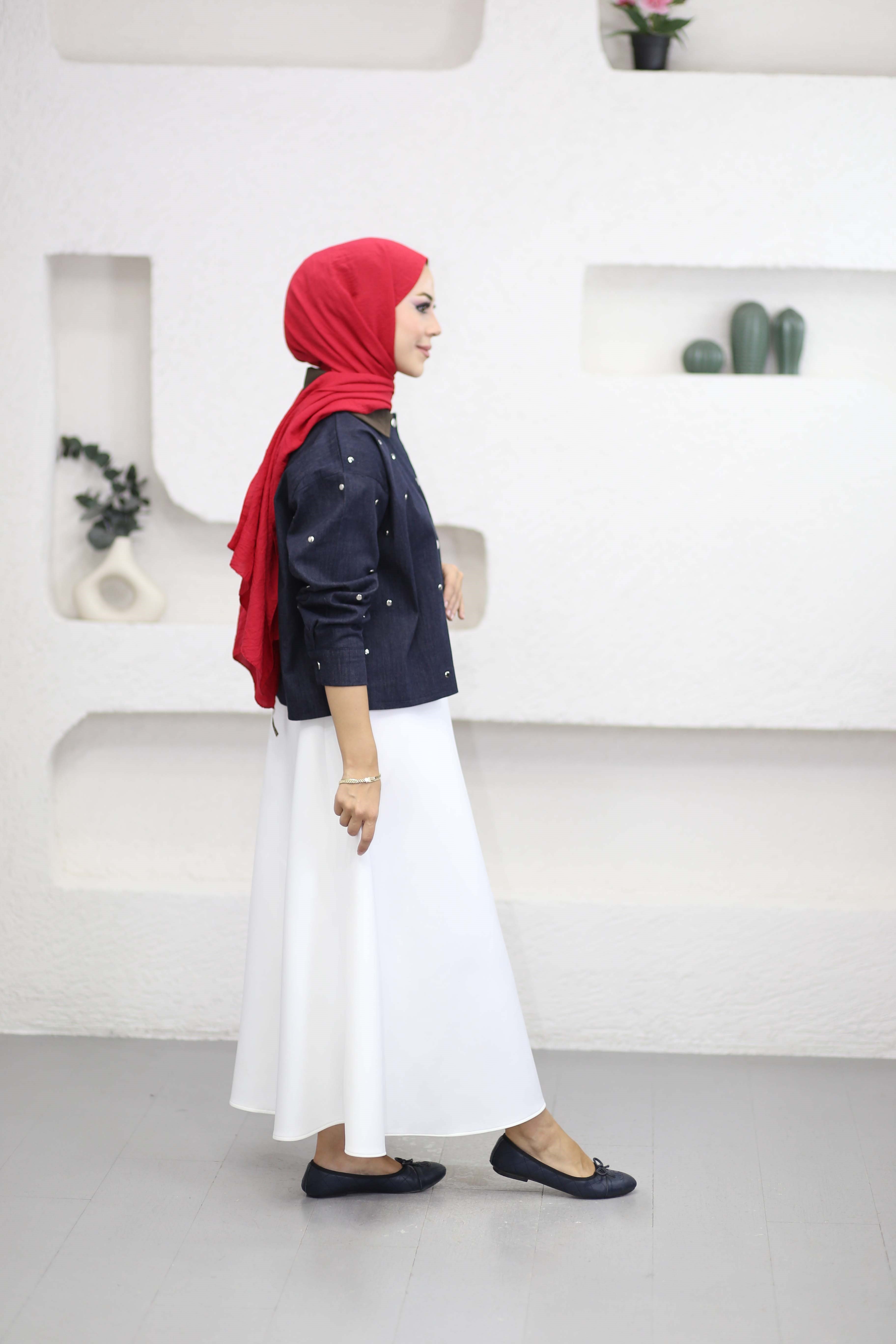 Drop Detaylı Kot Ceket Lacivert 3351