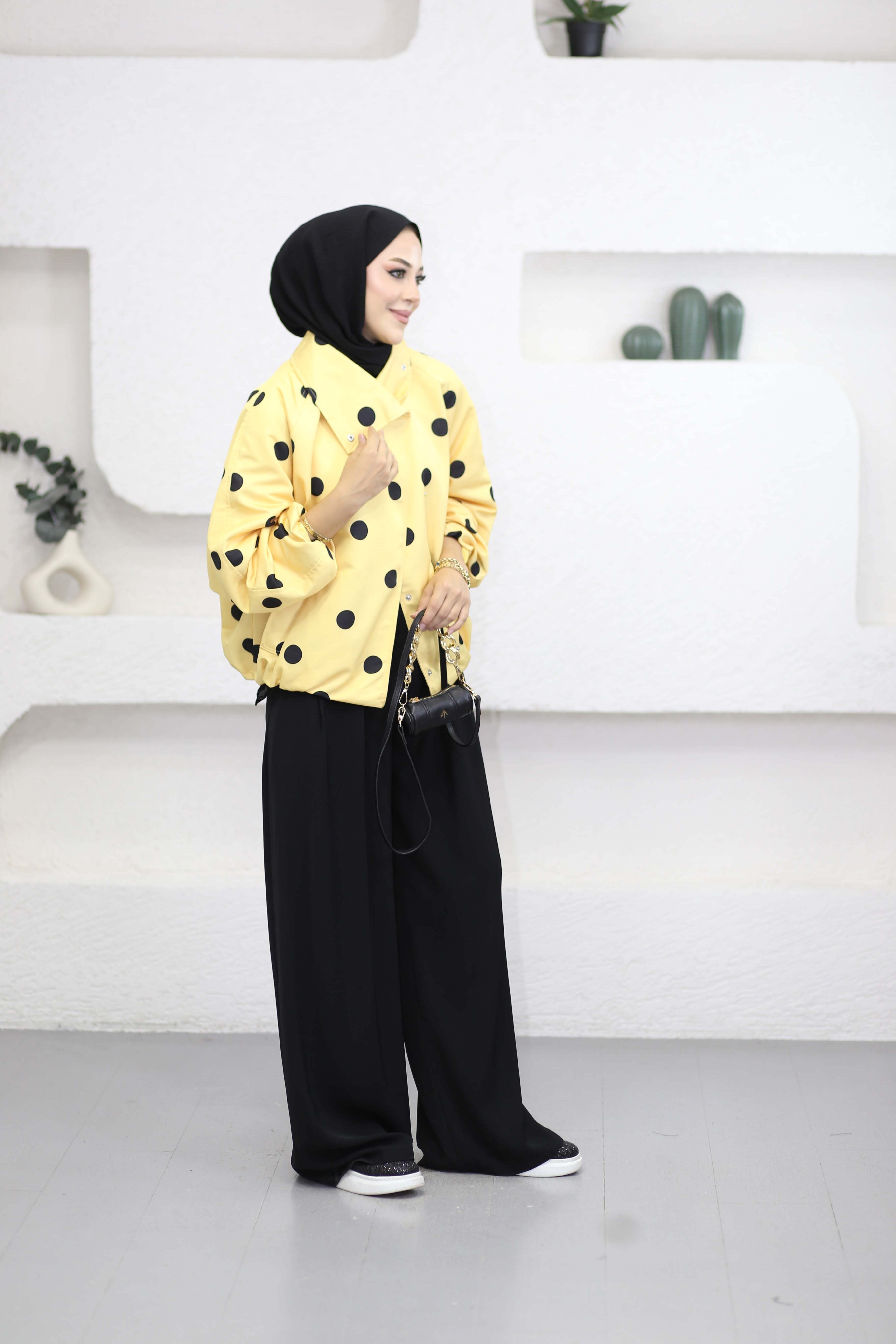 Puantiye Ceket Sarı 9757