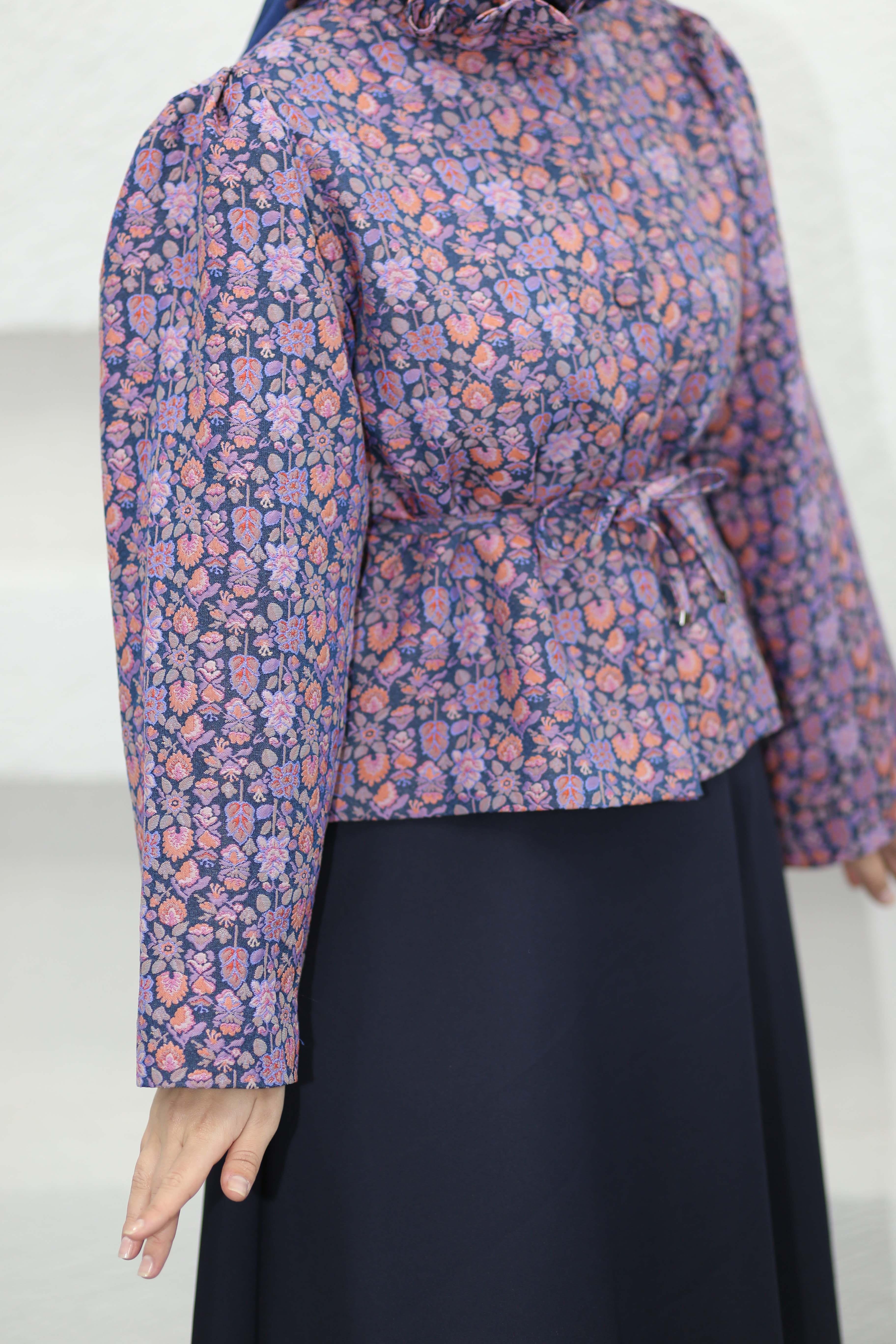 Velin Jakar Ceket Lila 8022
