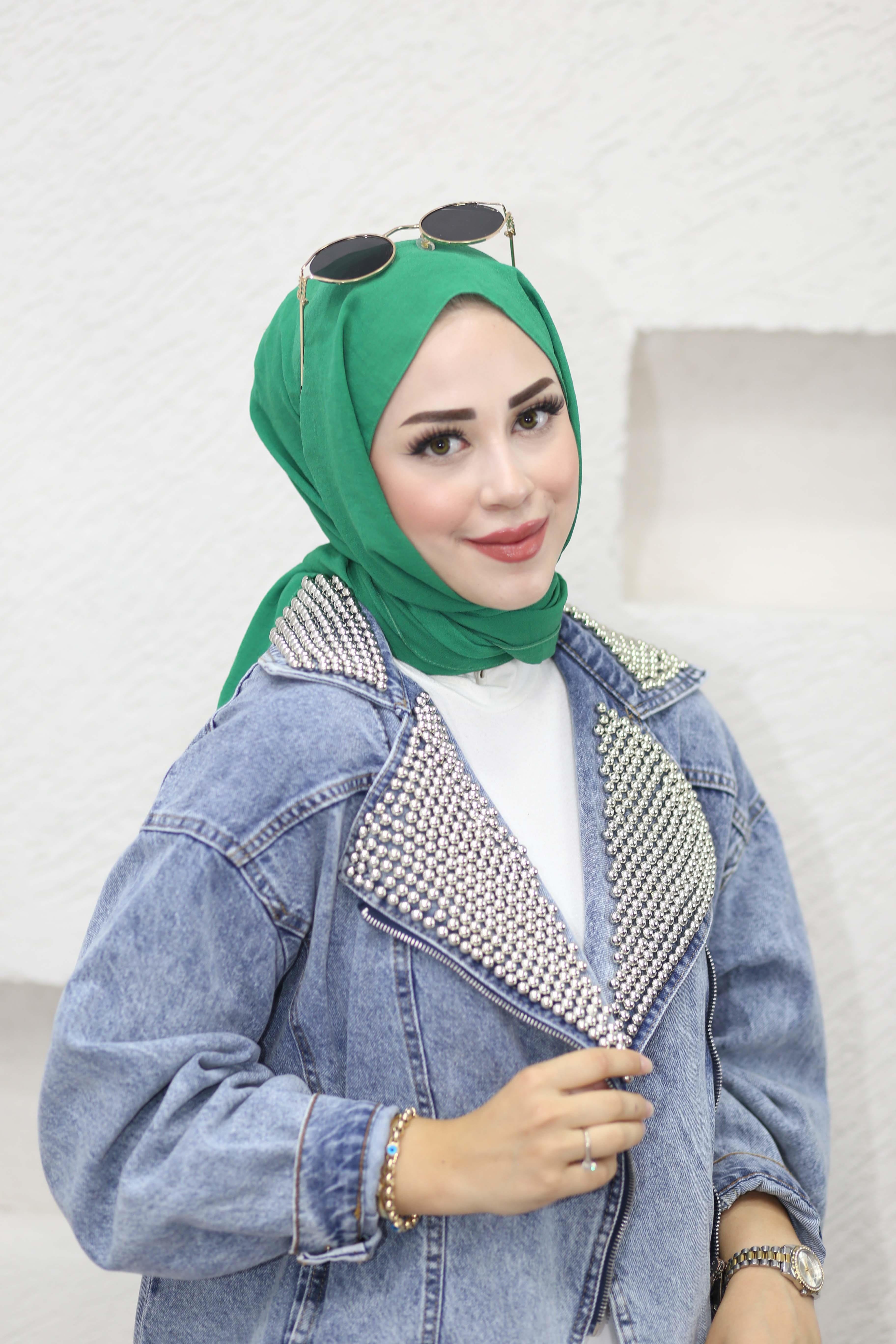 Boncuklu Kot Ceket Açık Mavi 35137