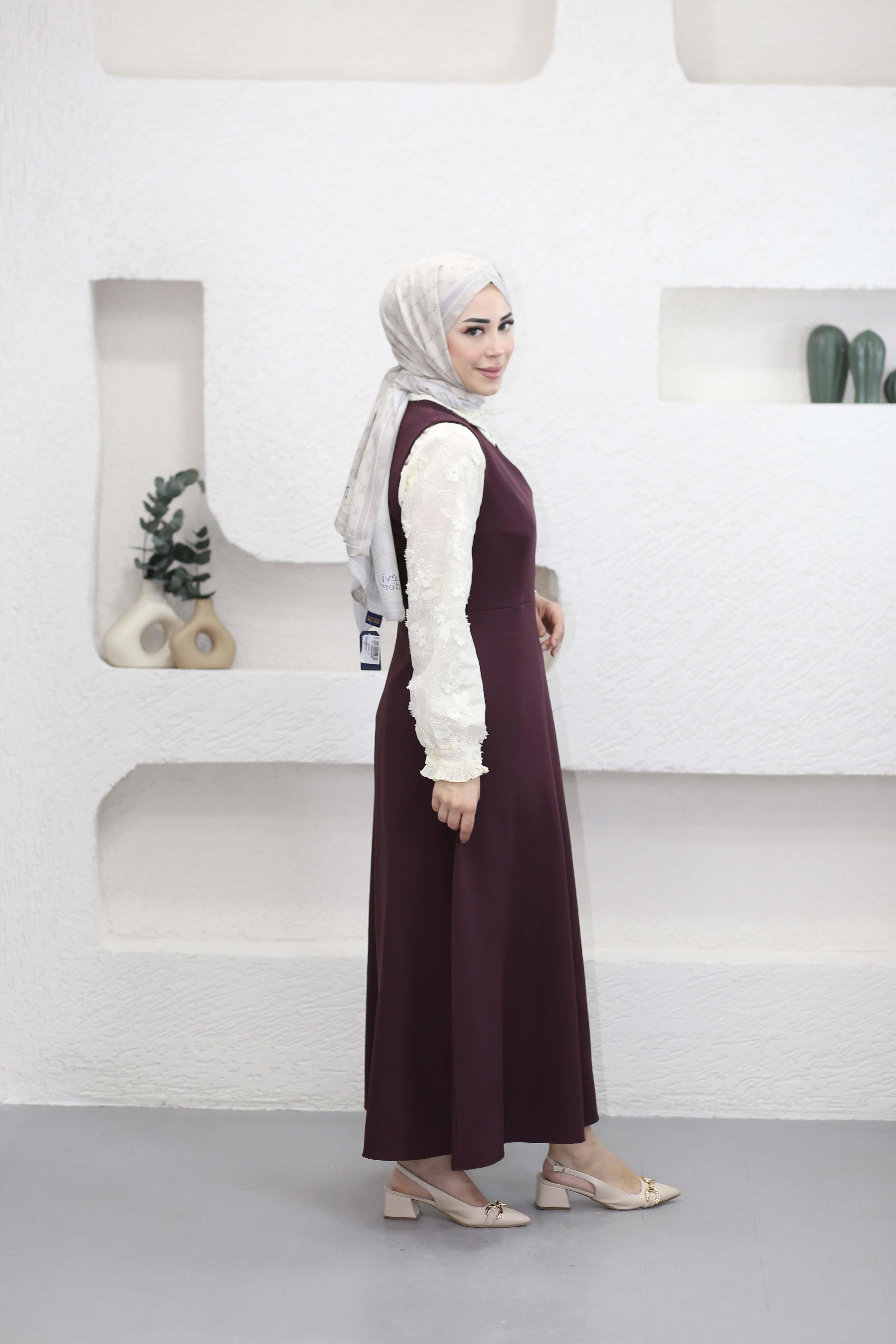 Düğmeli Jile Bordo 3040