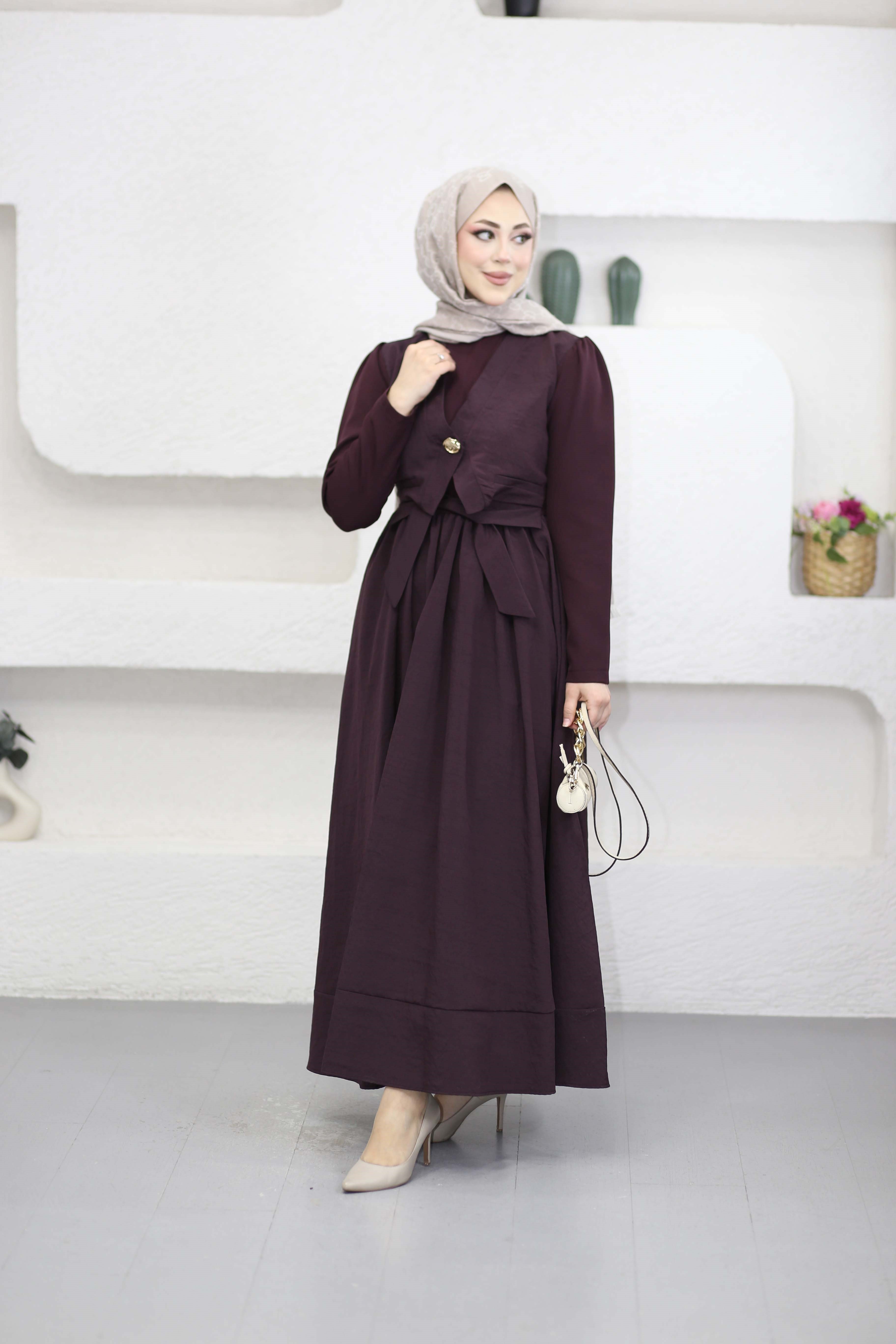 Peker Elbise Bordo 264953