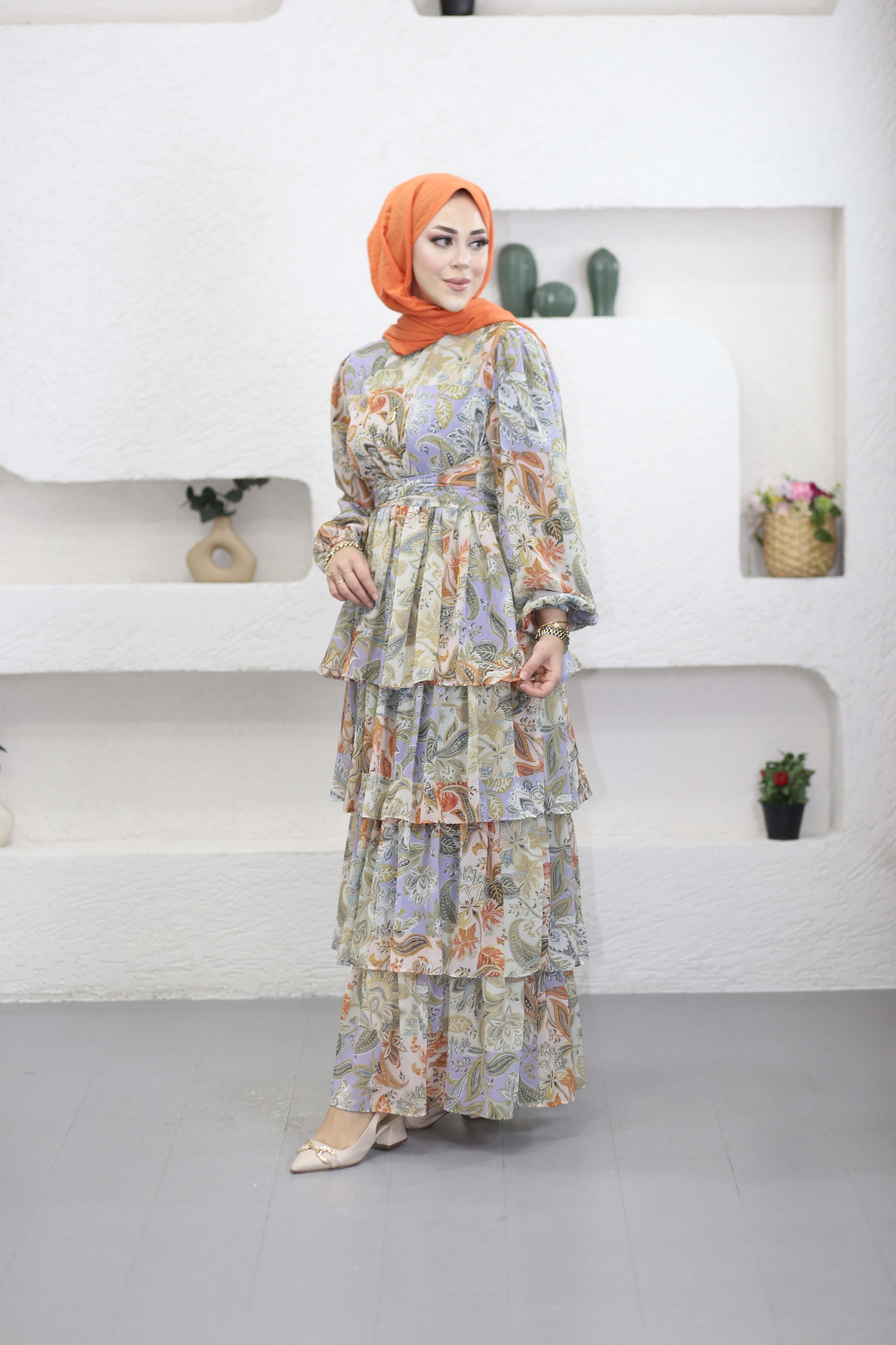 Afife Elbise Lila 1212