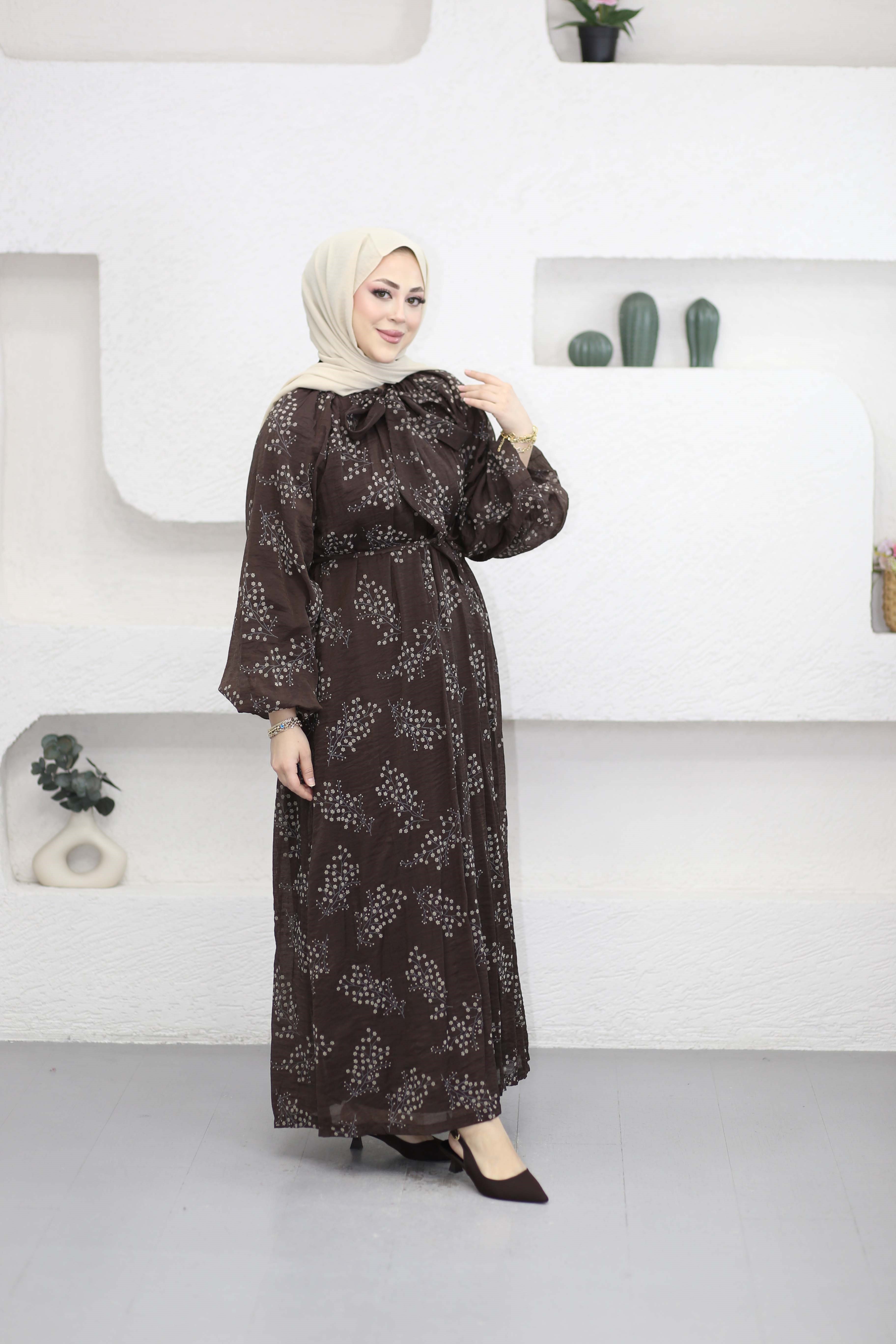 Bahar Elbise Kahverengi 25134