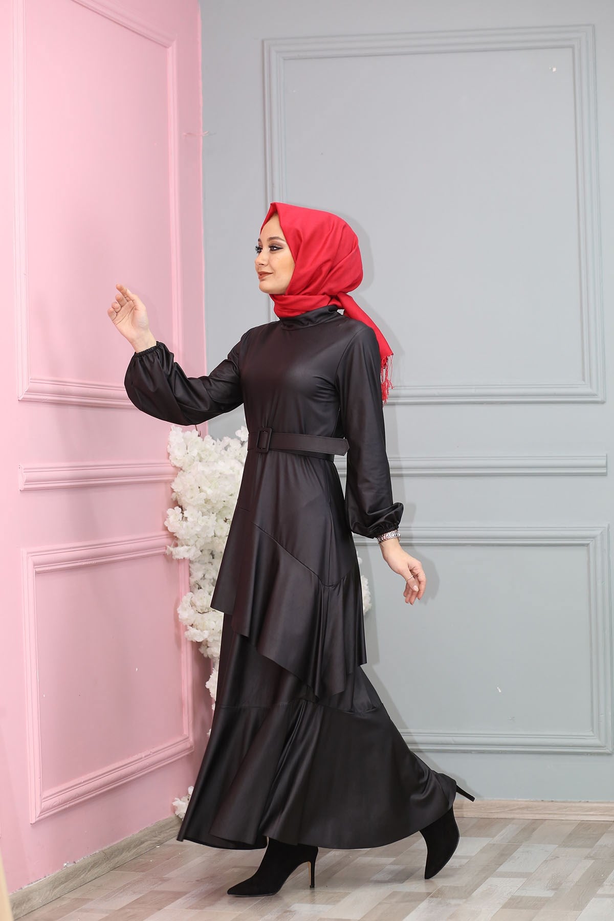 İNCE DERİ ELBİSE 3061
