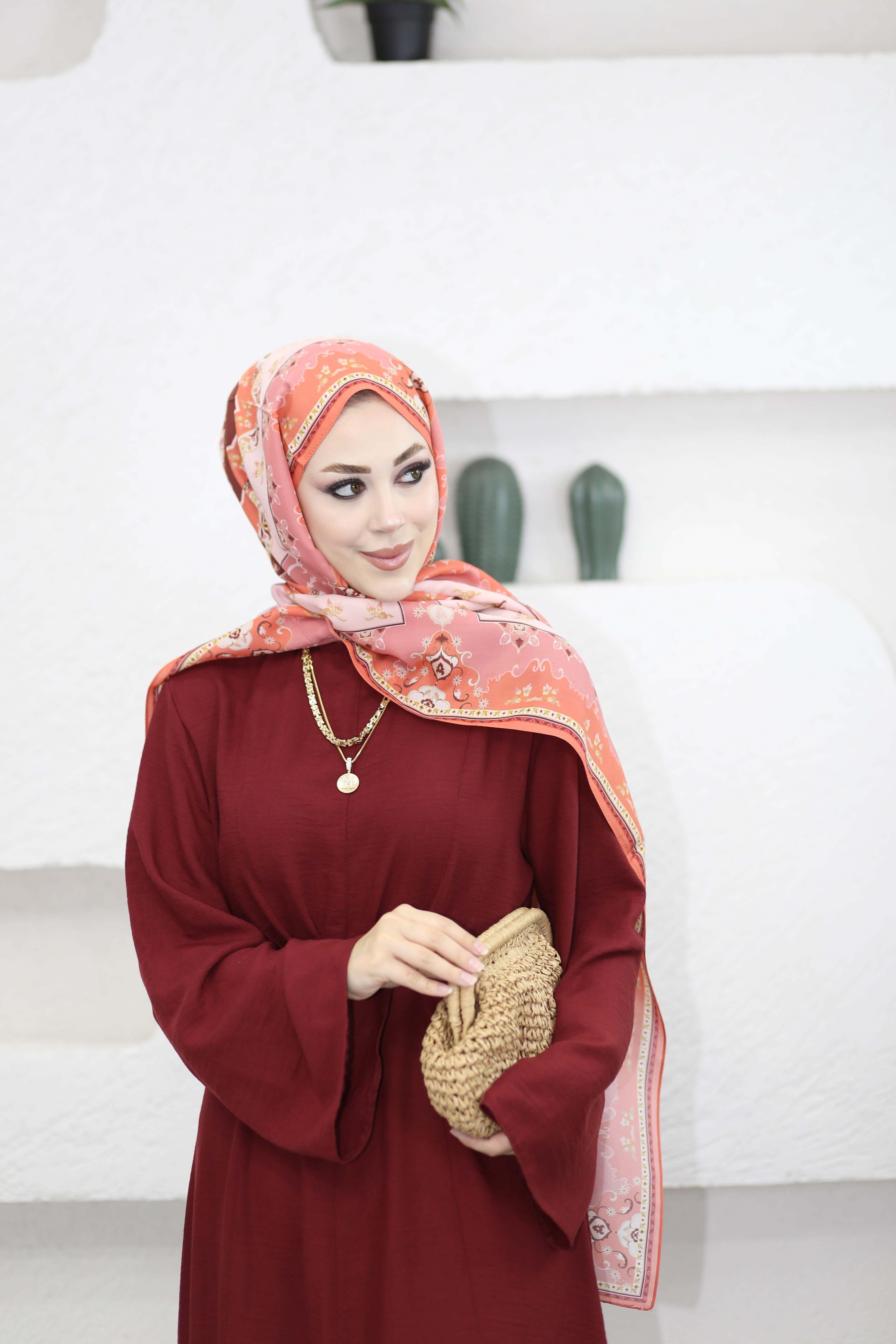 Asude Elbise Bordo 8506
