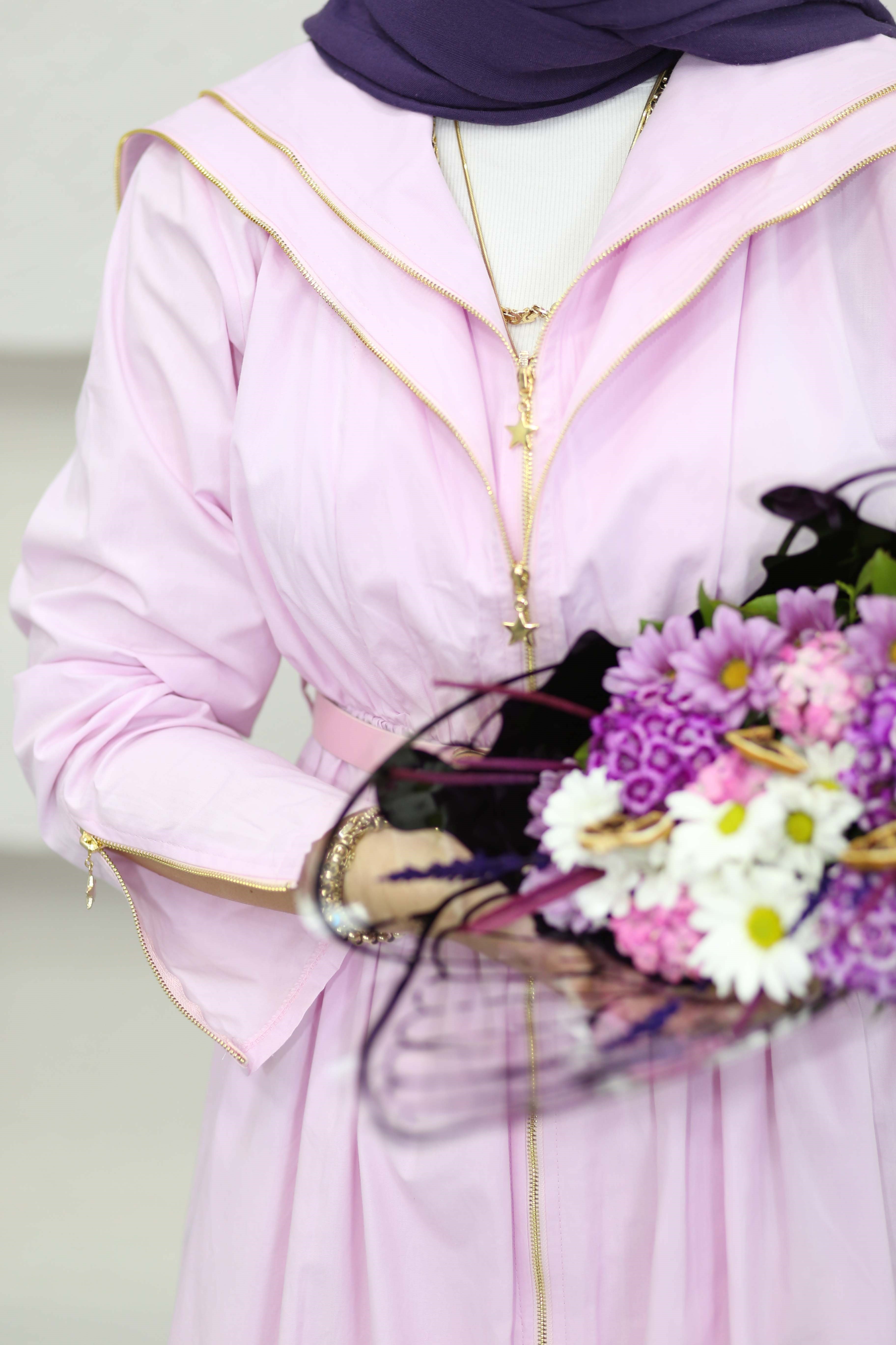 Yıldız Aksesuarlı Elbise Pembe 309