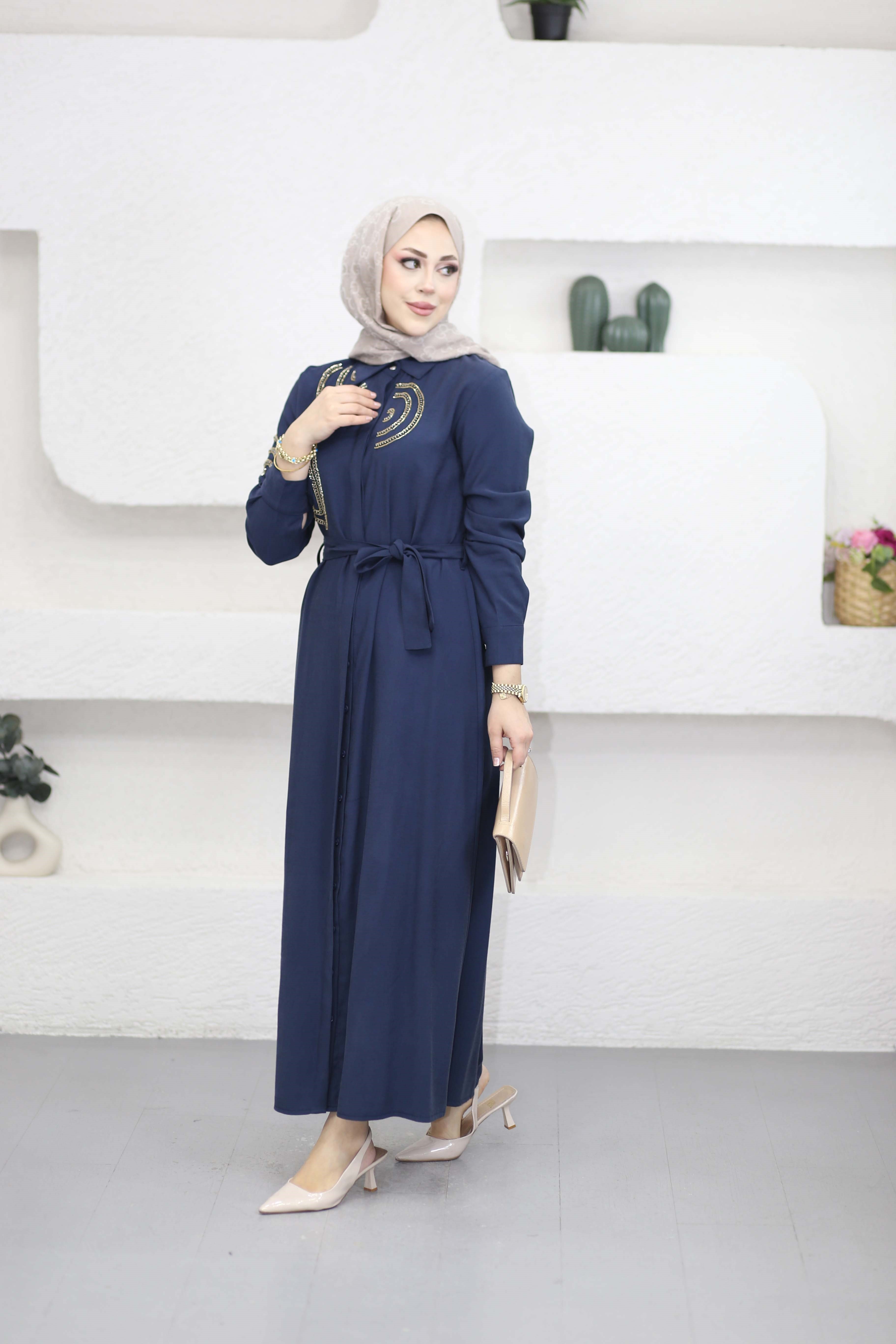 Asya Elbise Lacivert 1502