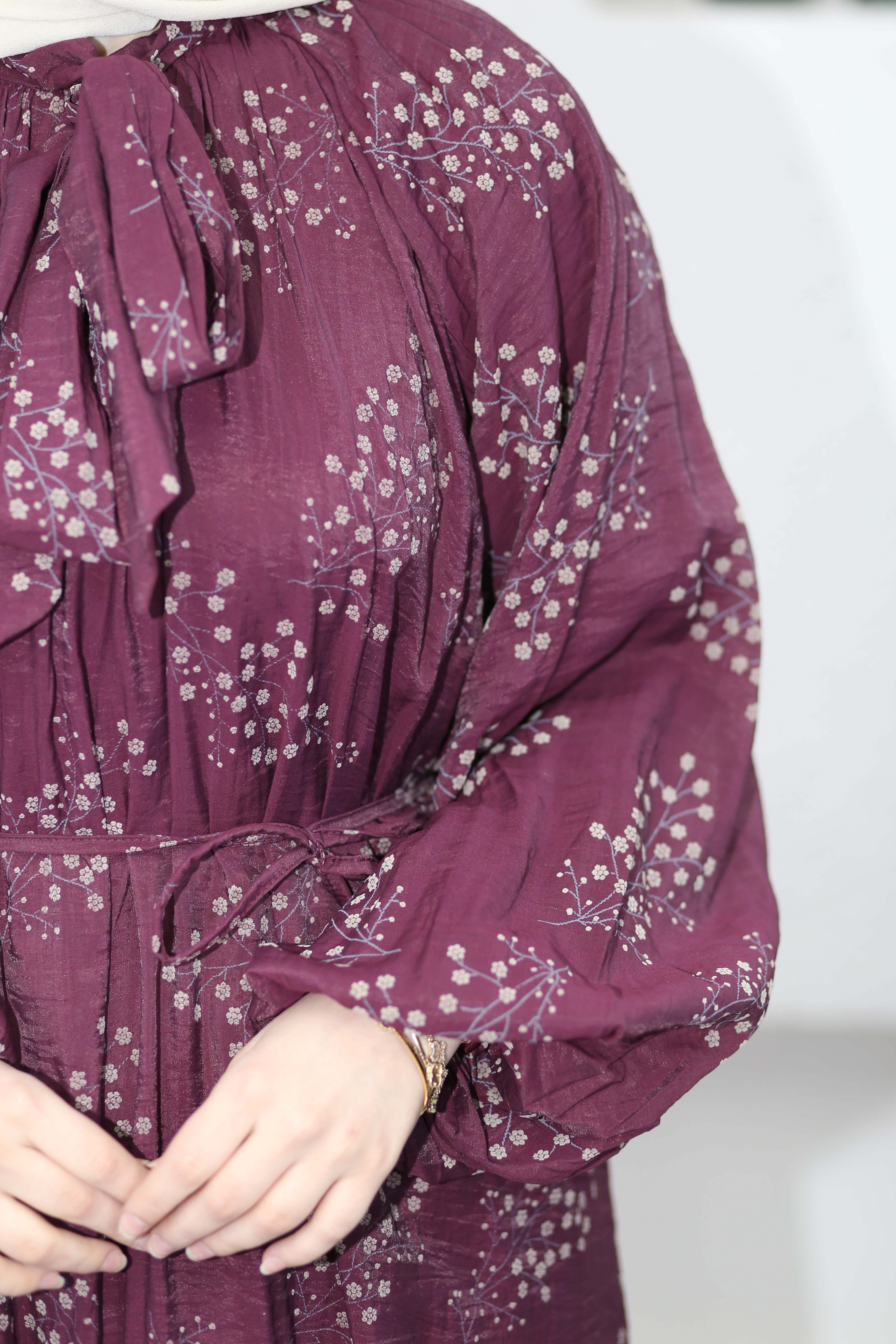 Bahar Elbise Bordo 25134