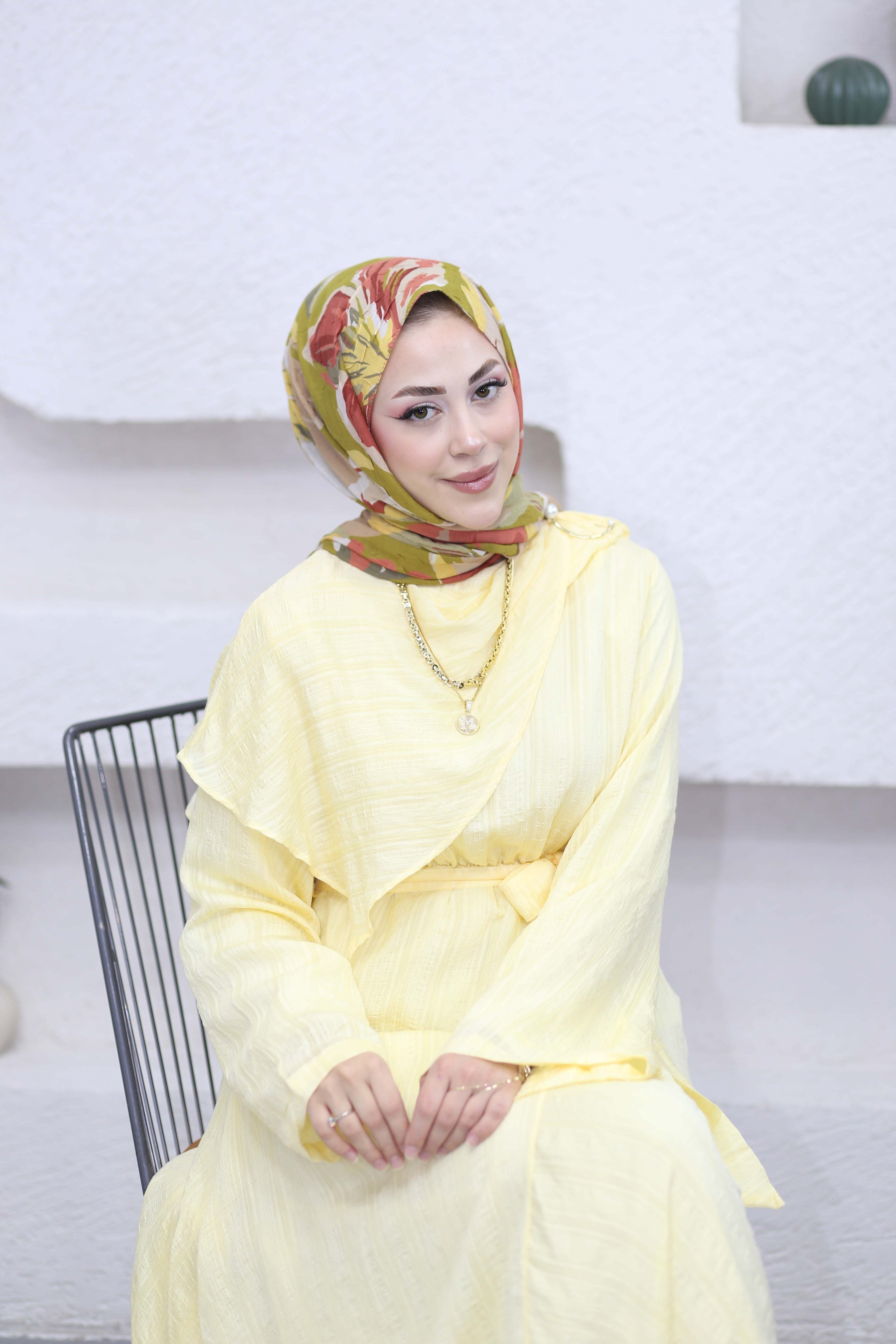 Ela Elbise Sarı 5028