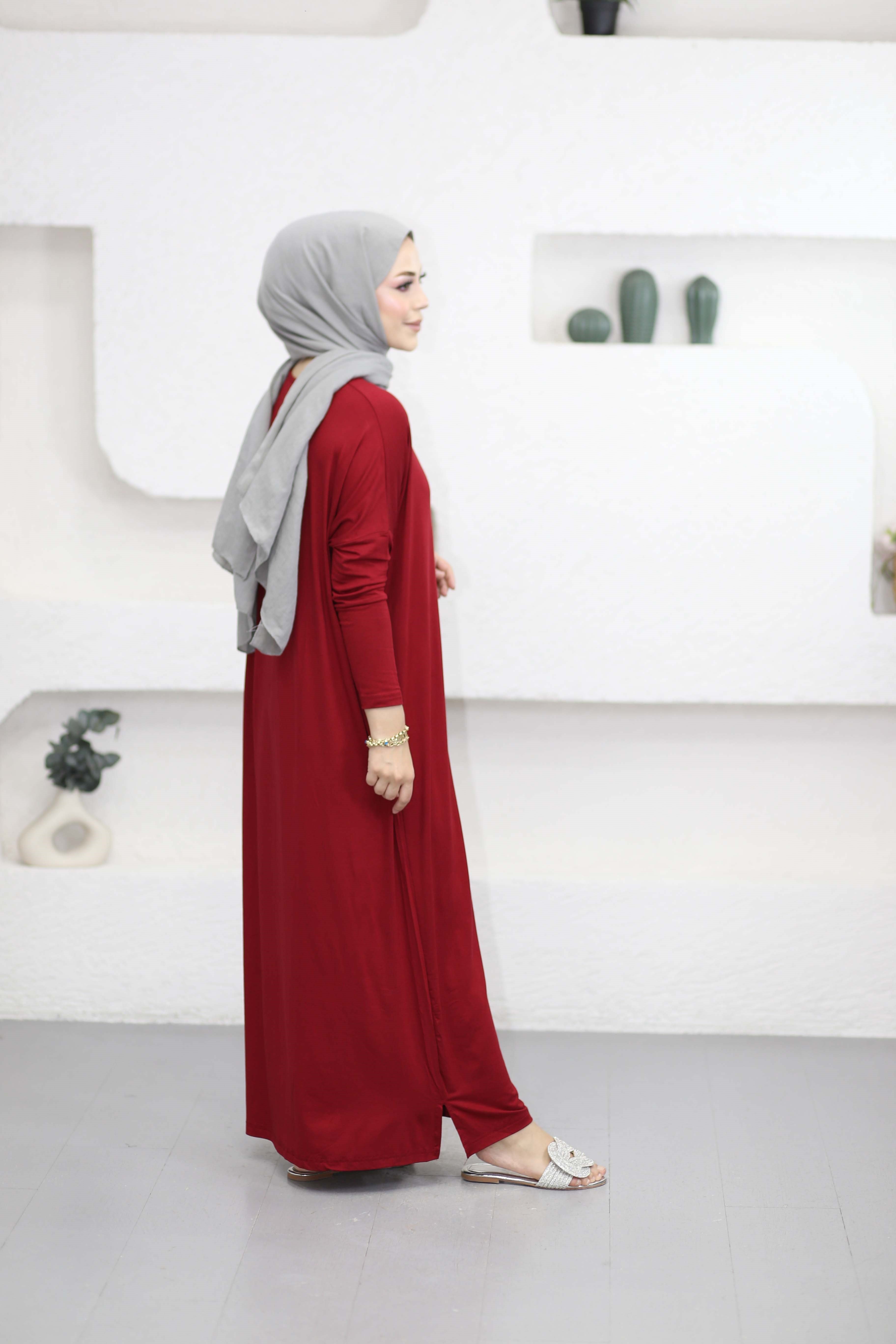 Mıu Taşlı Elbise Bordo 2211