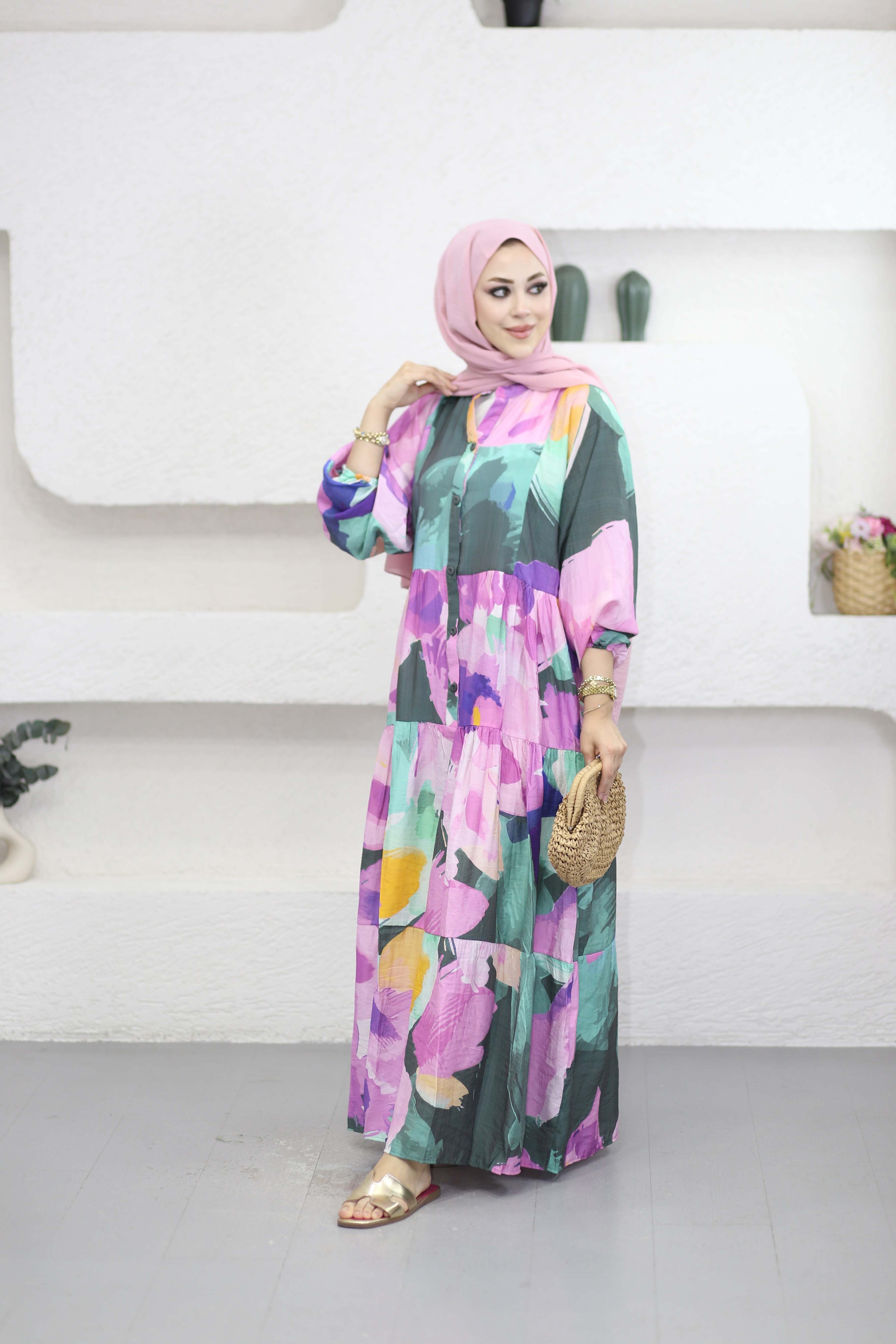 Hilla Elbise Mor 4221
