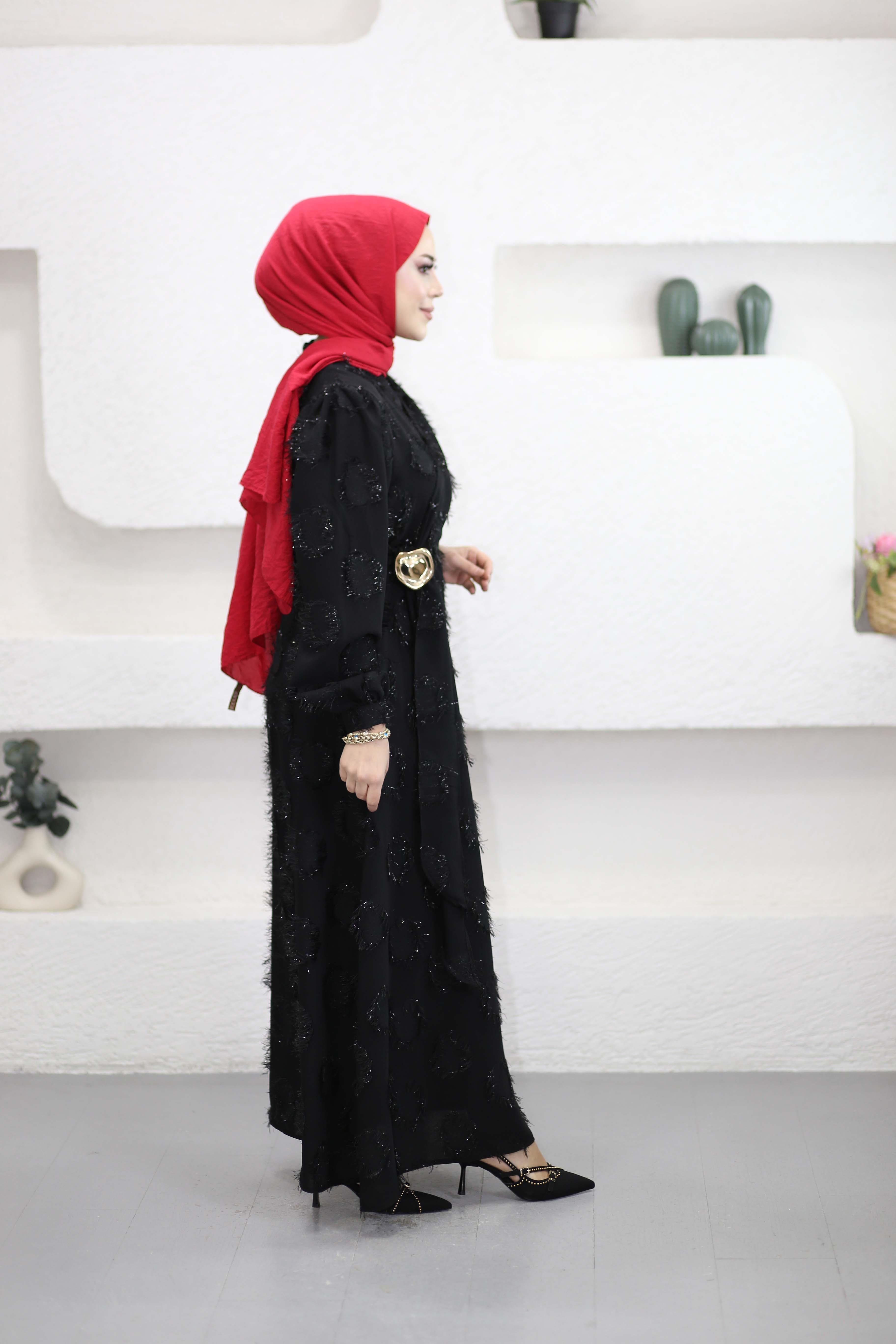 Parıltı Elbise Siyah 5506