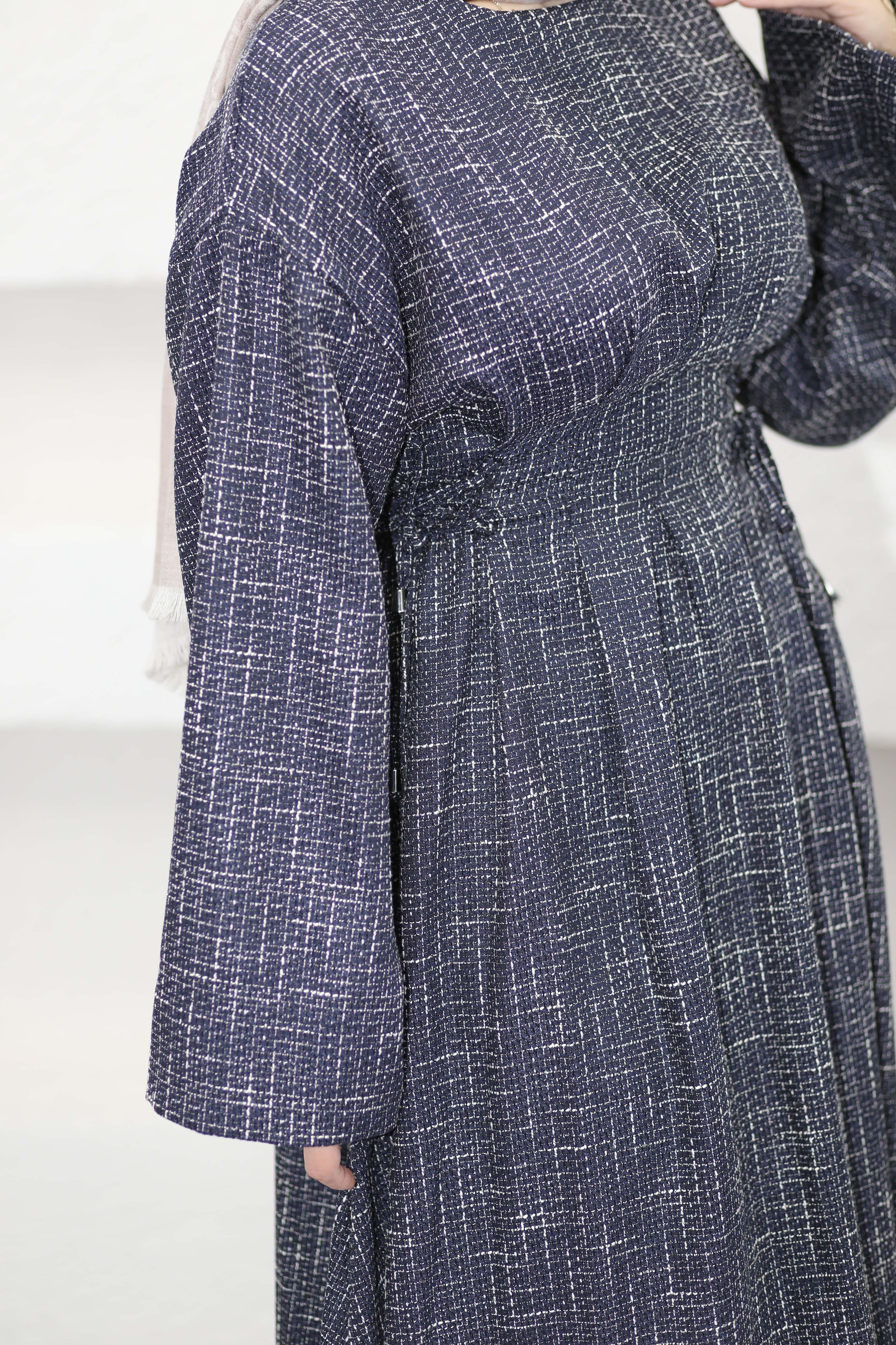 Tüvit Desen Elbise Lacivert 2260