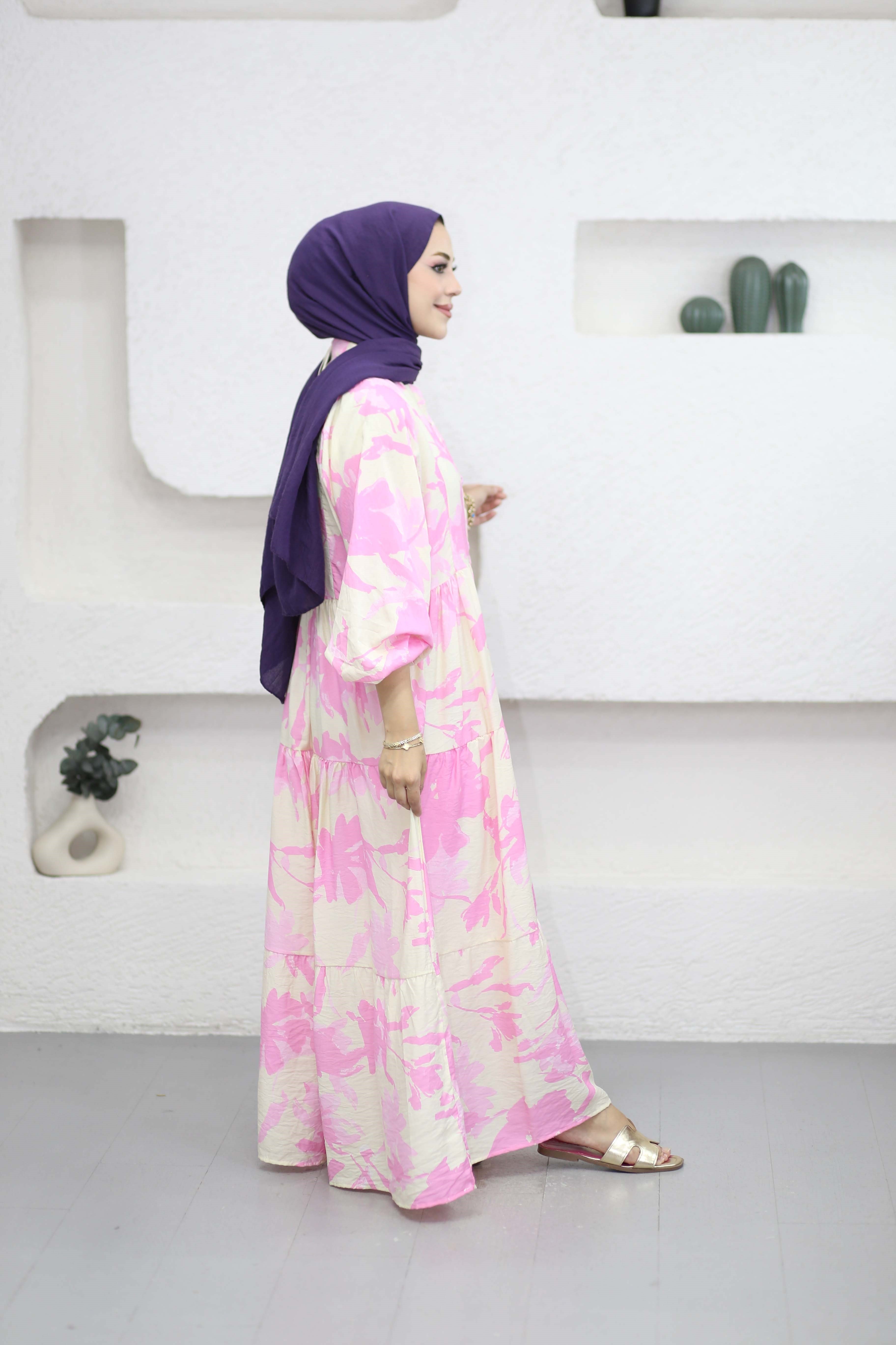 Damla Elbise Pembe 9241