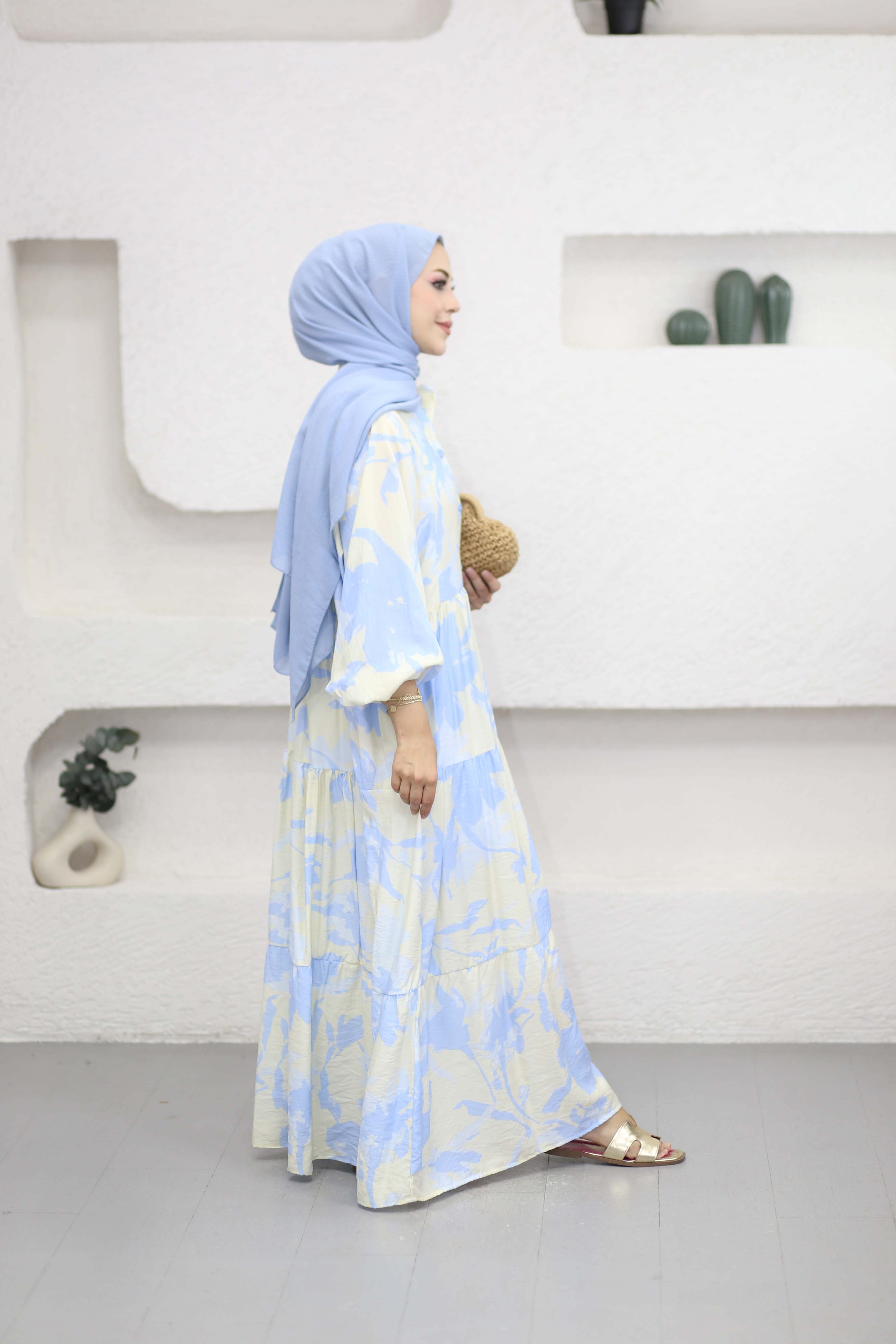 Damla Elbise Mavi 9241