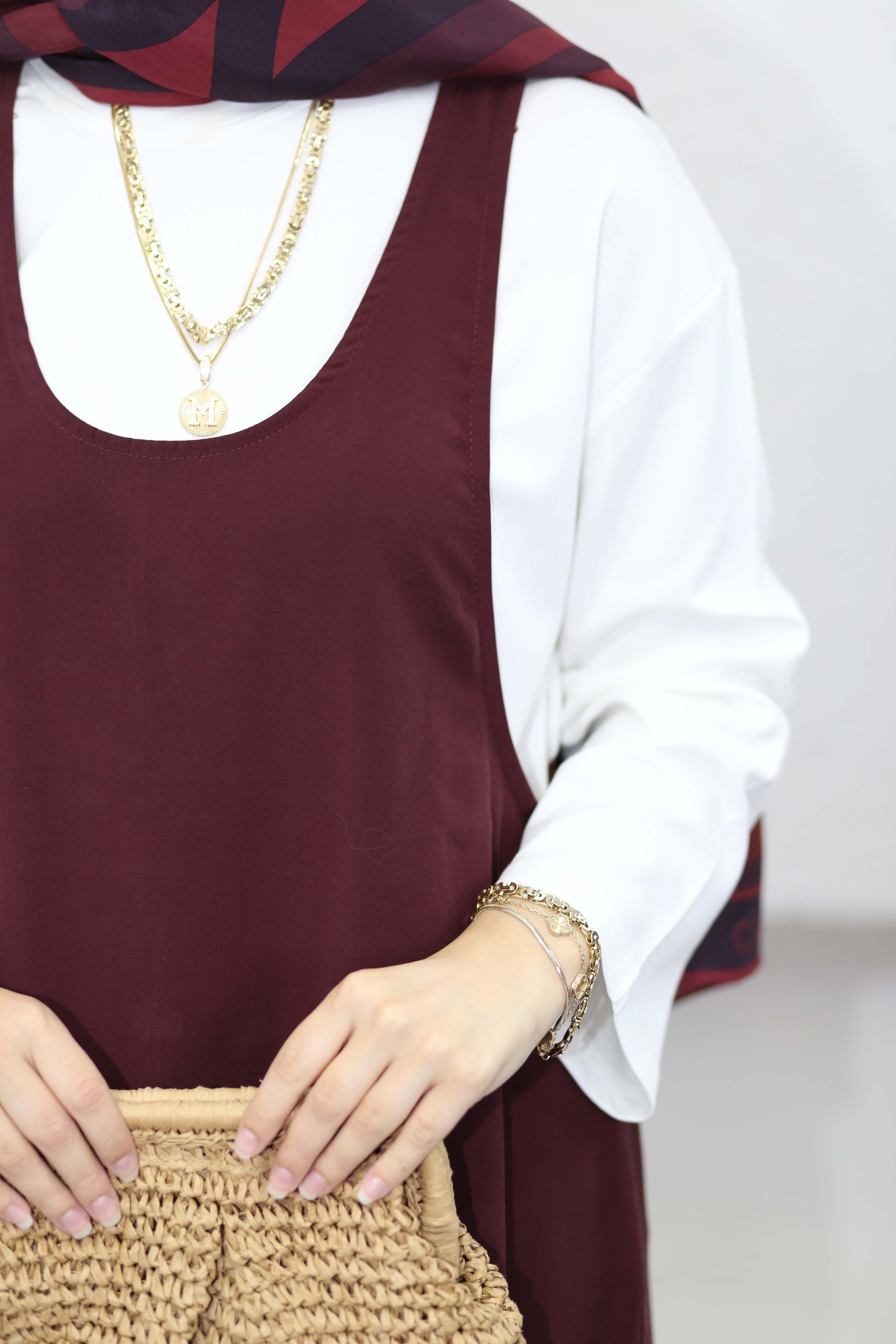 Basıc Elbise Bordo 9092