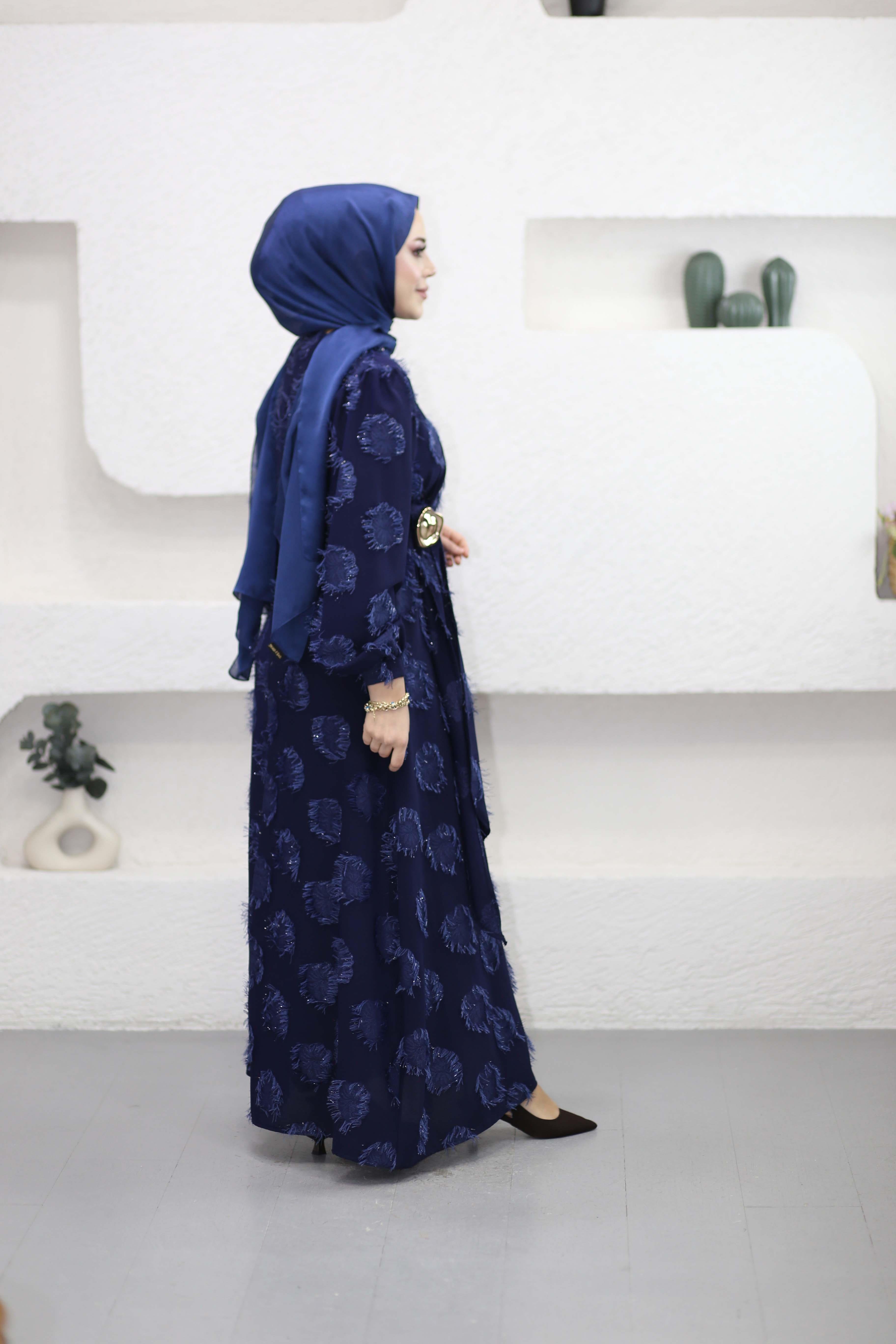 Parıltı Elbise Lacivert 5506