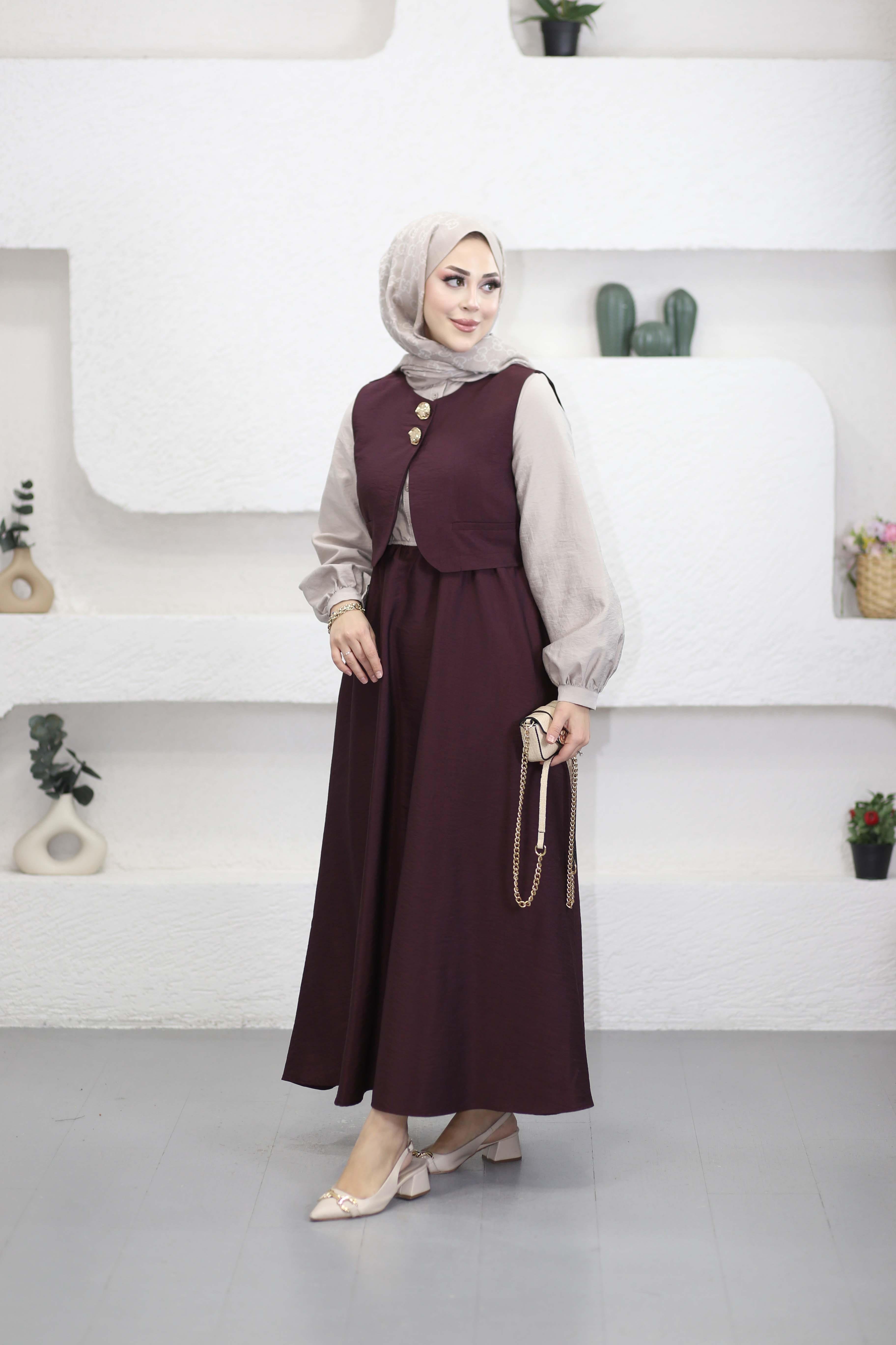 Yelek Elbise Bordo 263123
