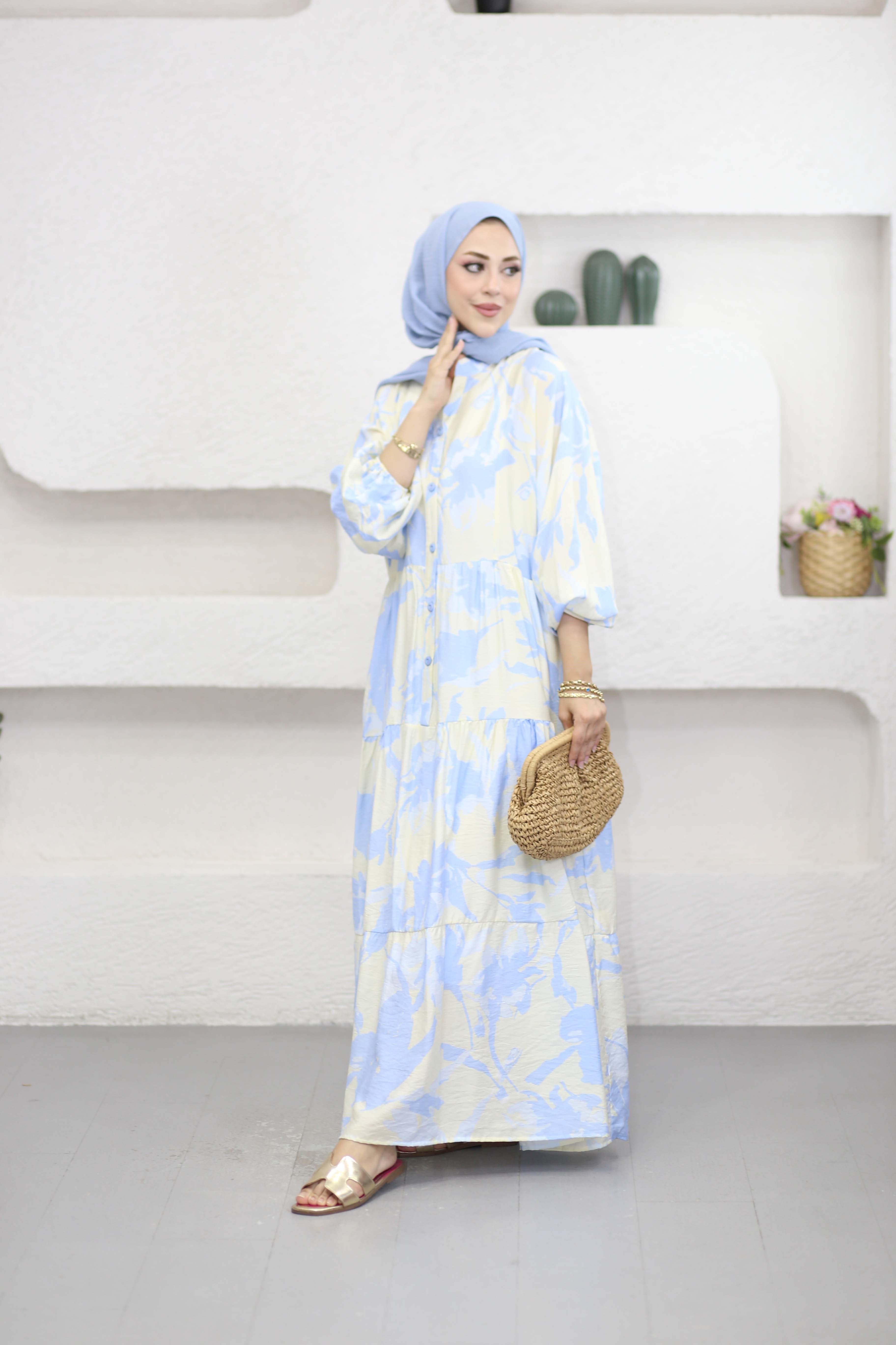 Damla Elbise Mavi 9241