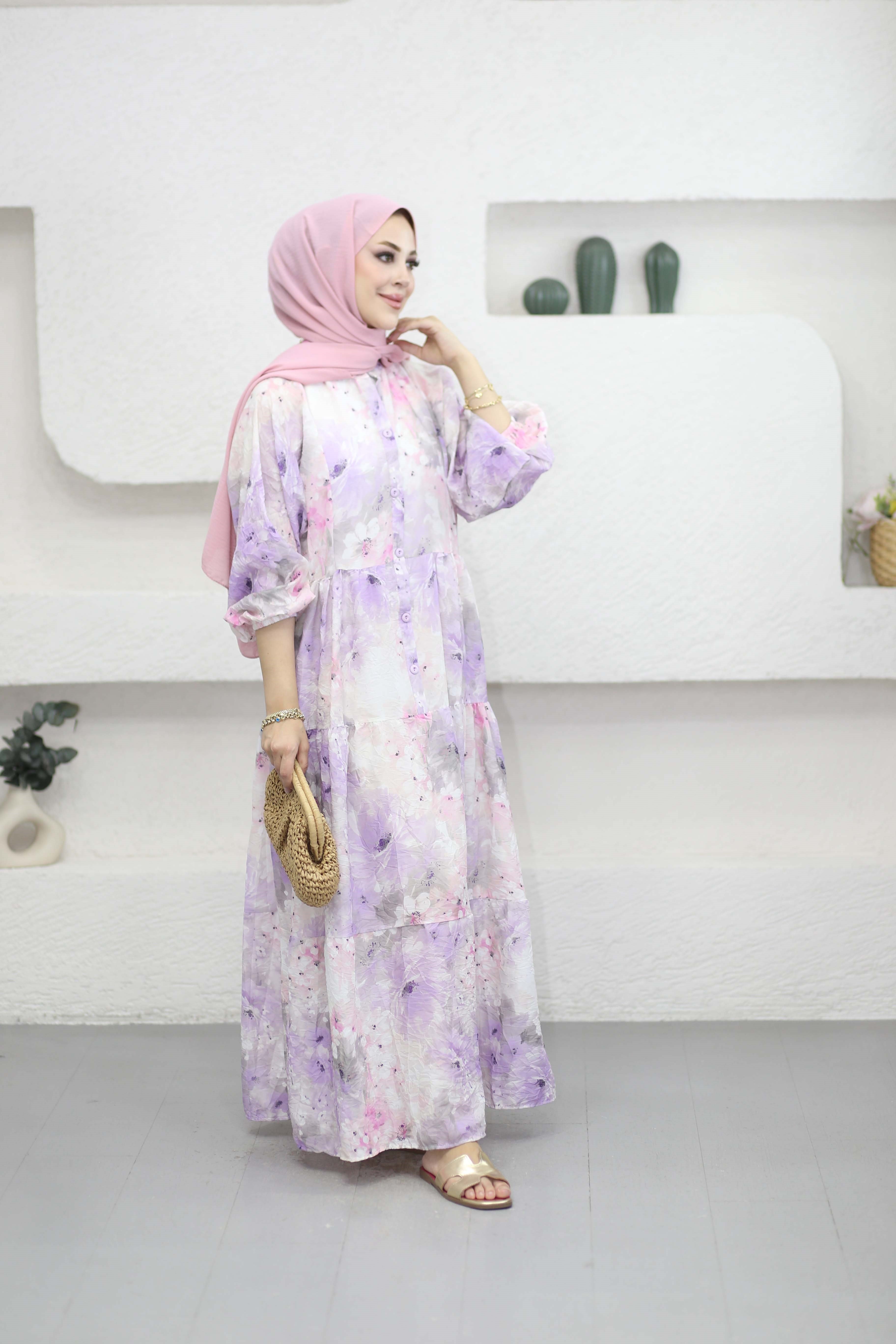 Harika Elbise Lila 9107